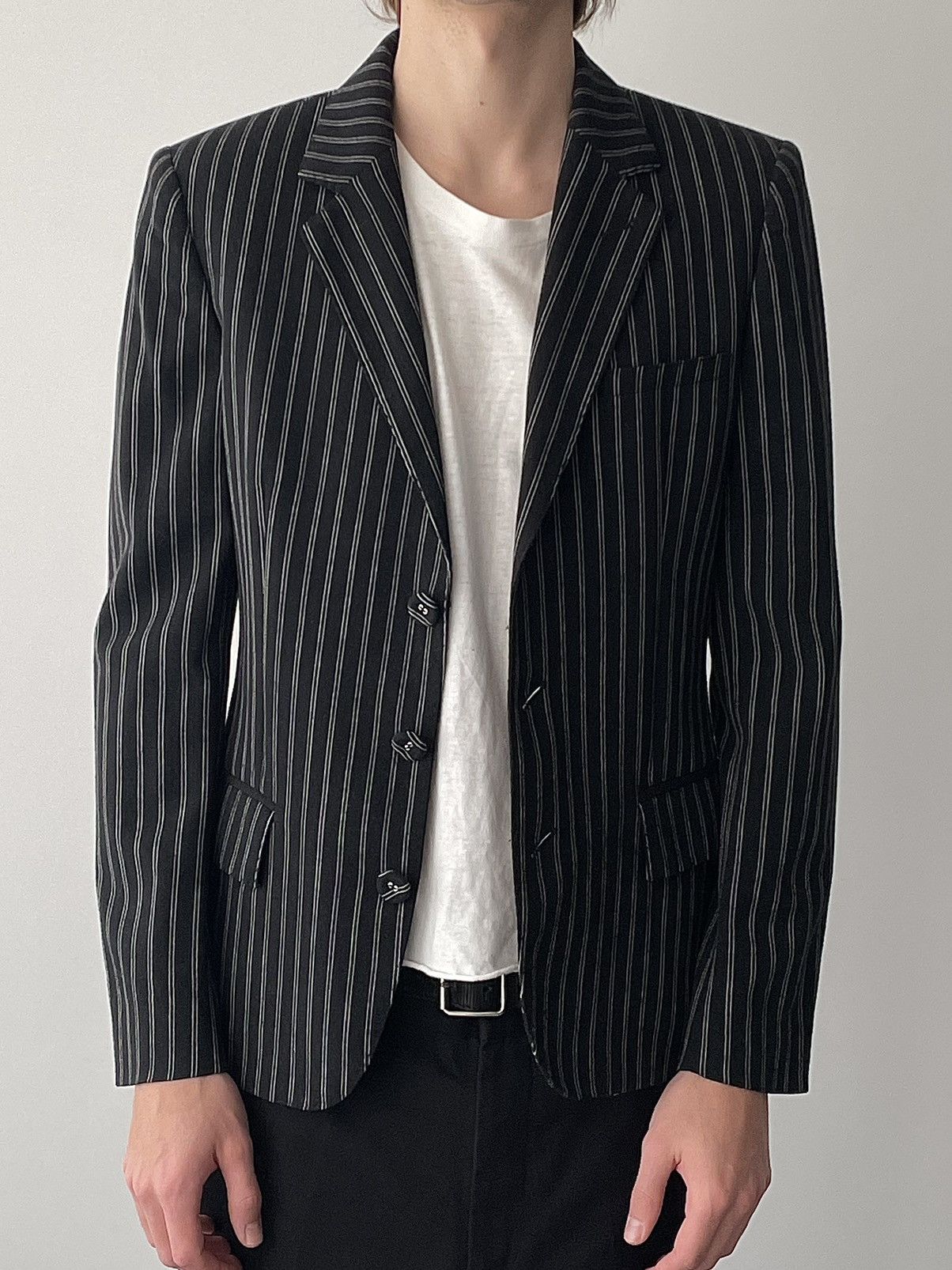 Jean Paul Gaultier Jean Paul Gaultier 2000’s Striped Wool Blazer Size US S / EU 44-46 / 1 - 2 Thumbnail