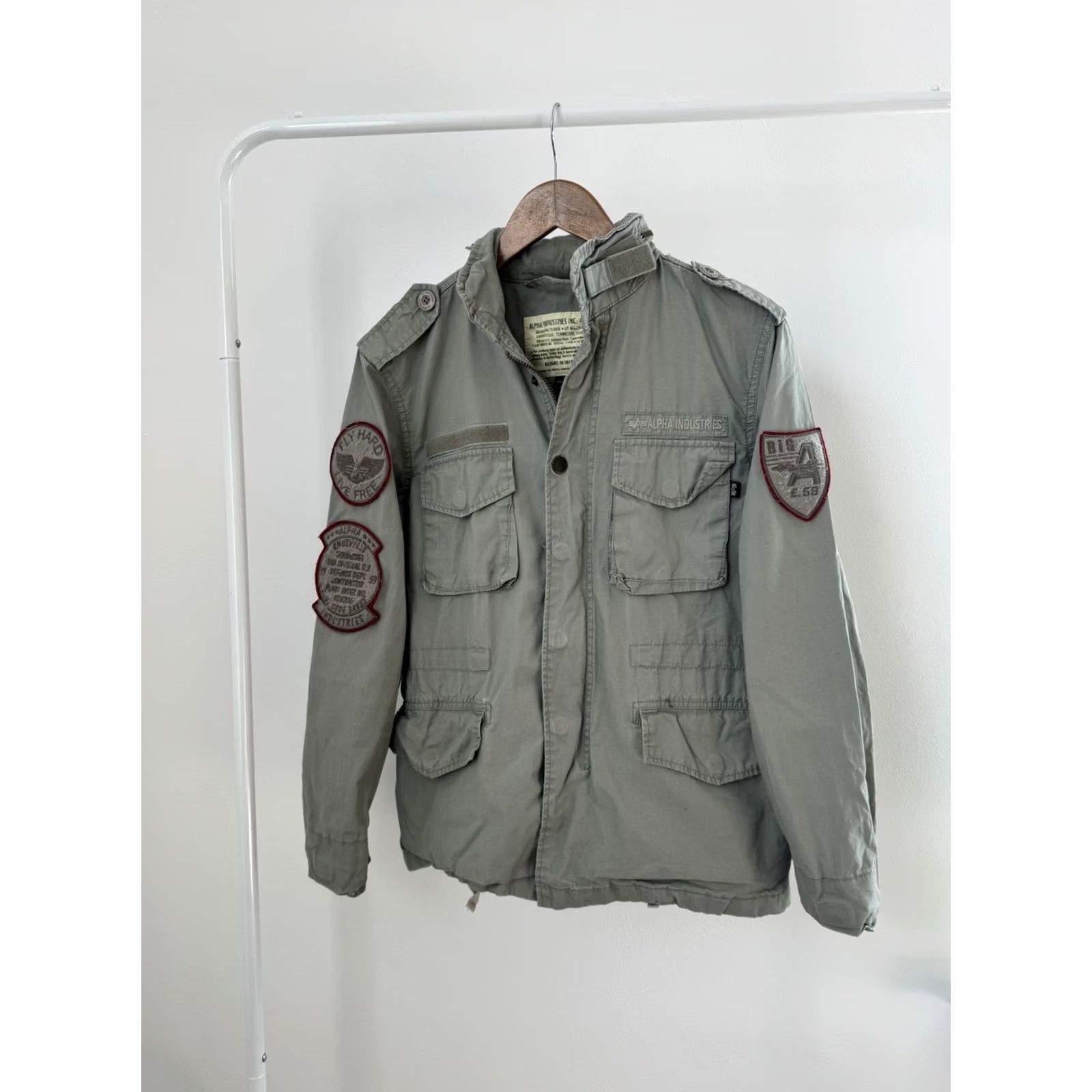 Alpha Industries VINTAGE Alpha Industries Jacket Military 90s Y2K Multi Pocket Cargo Gray S Men Size US S / EU 44-46 / 1 - 5 Thumbnail