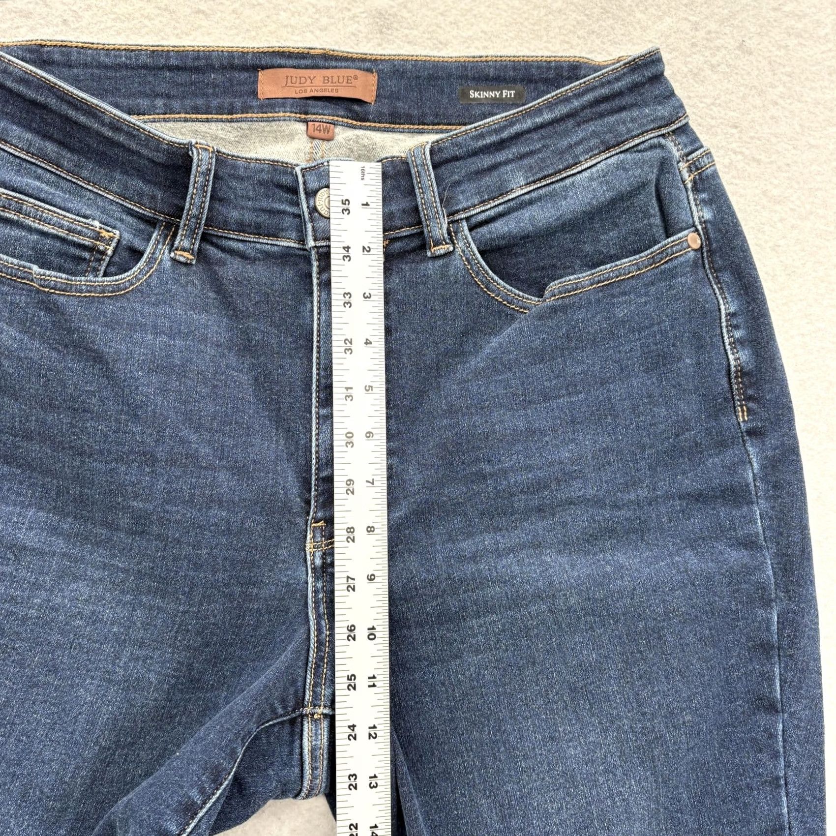 Vintage Judy Blue Jeans Womens 14W Skinny Blue Dark Wash High Rise Stretch Denim Pants Size 36" / US 14 / IT 50 - 7 Thumbnail