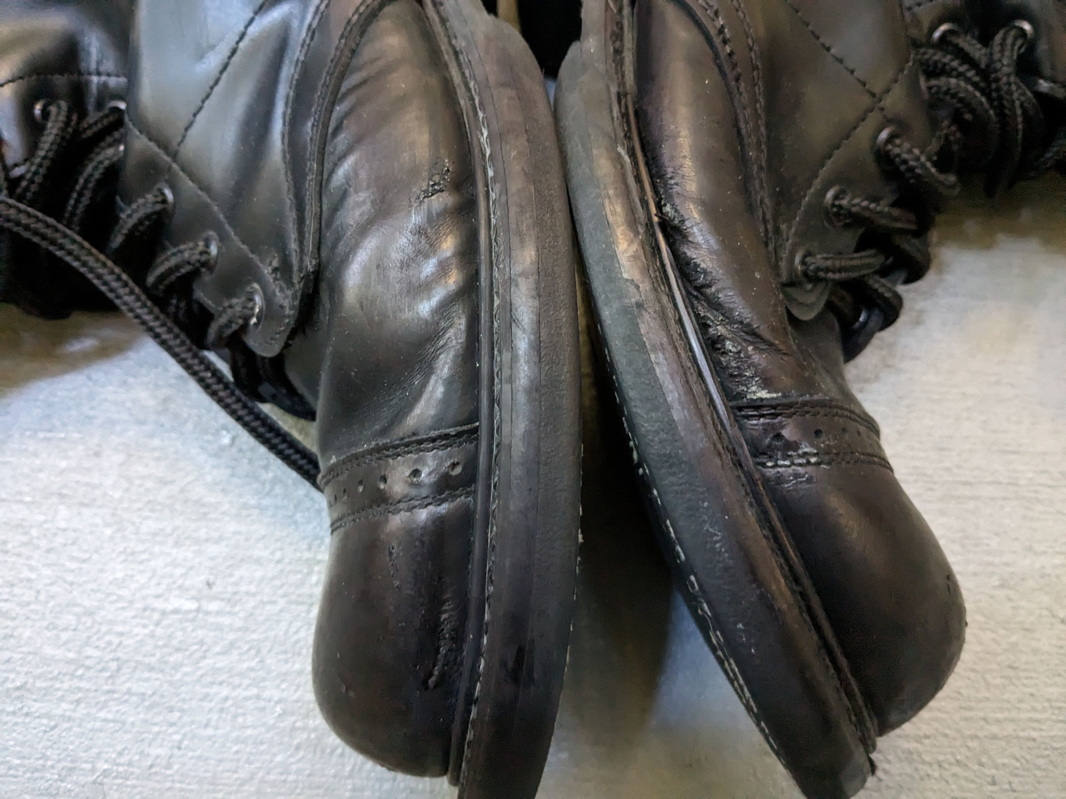 Vintage Vintage Combat Boots Black 8.5 Leather Biker Chunky Rubber Size US 8.5 / EU 41-42 - 3 Thumbnail
