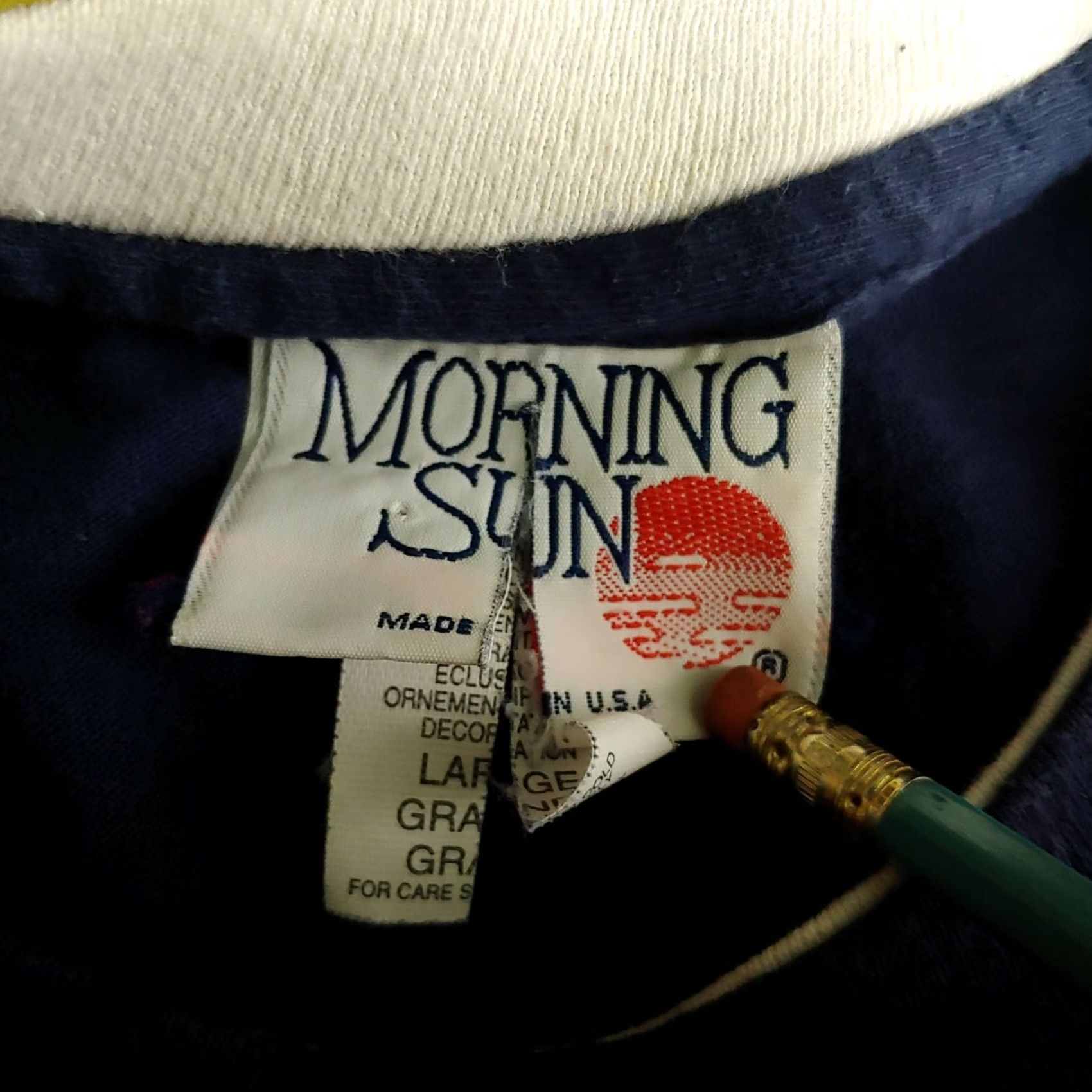 Vintage VINTAGE Morning Sun Shirt Penn State 90s Navy Blue Large Nittany Lions Short Sleeve Round Neck Tee Mens Size US L / EU 52-54 / 3 - 5 Thumbnail
