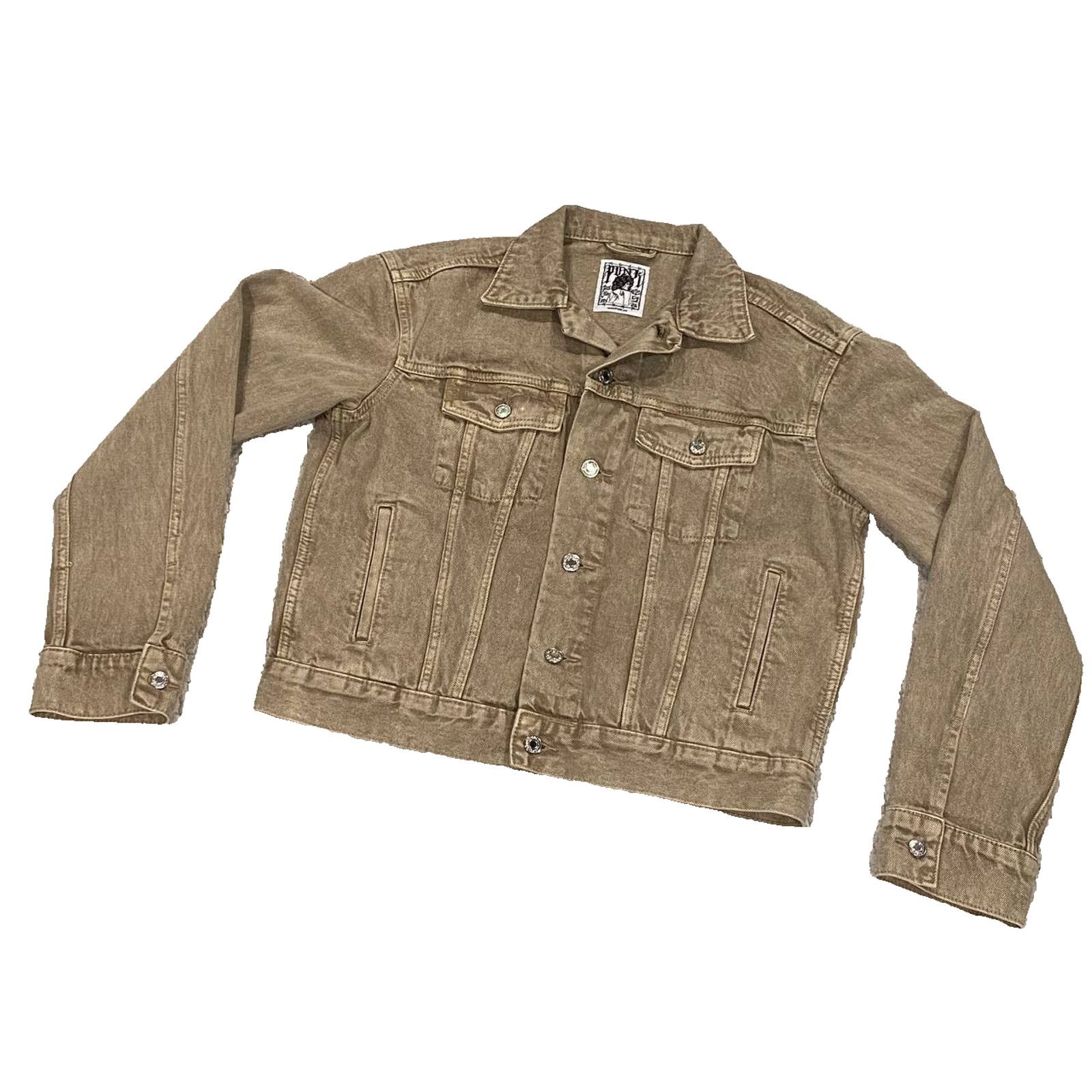Other PUNK LA Anarchy Camel Distressed Jean Jacket Mosh Metal sz S Size US S / EU 44-46 / 1 - 4 Thumbnail