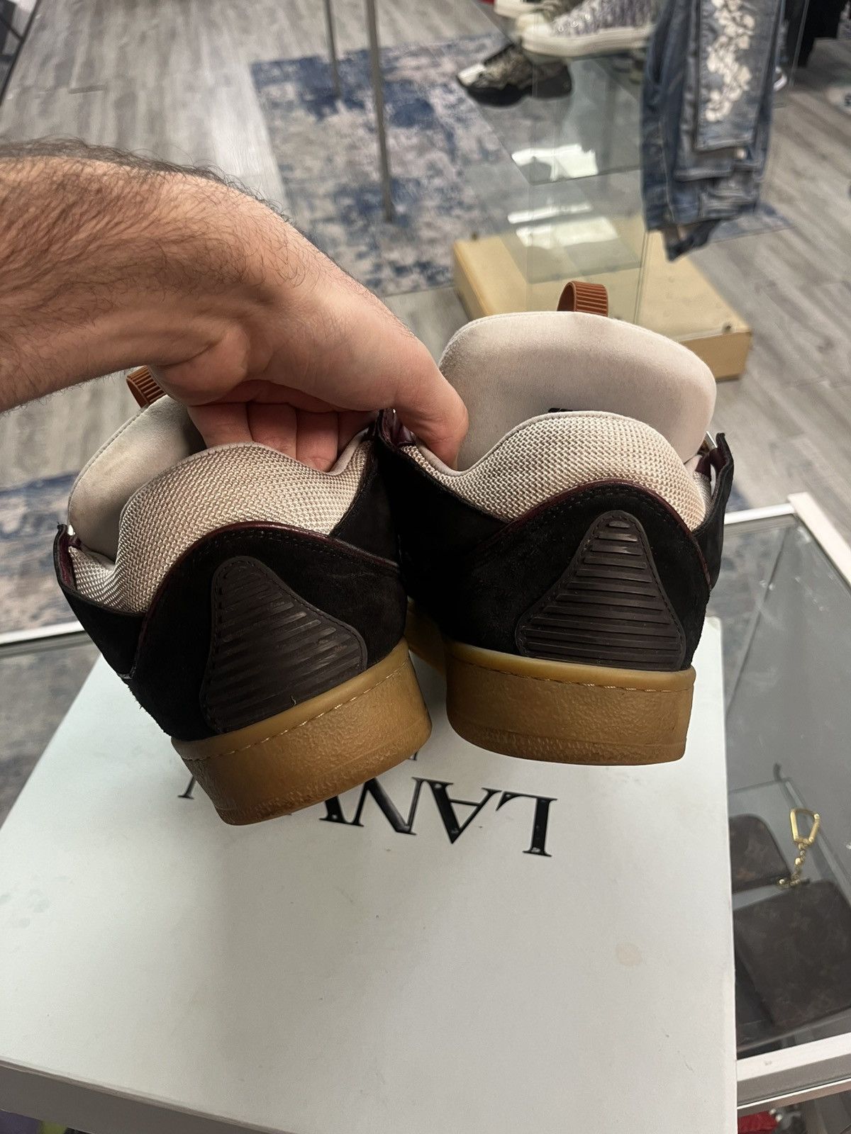 Lanvin Lanvin Curb Sneaker Black Maroon Laces Size US 11 / EU 44 - 5 Thumbnail