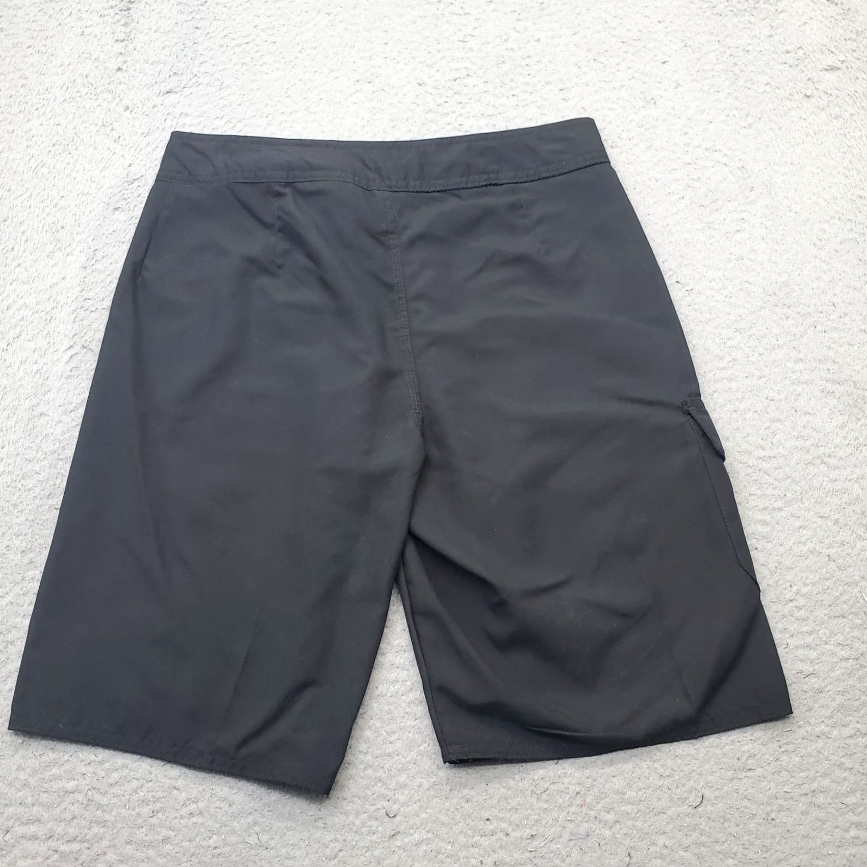Hang Ten Hang Ten Mens Board Shorts 28 Black Flat Front Swimwear Beach Drawstring Waist Mens Size 28 Black Board Shorts Men Size US 28 / EU 44 - 2 Thumbnail