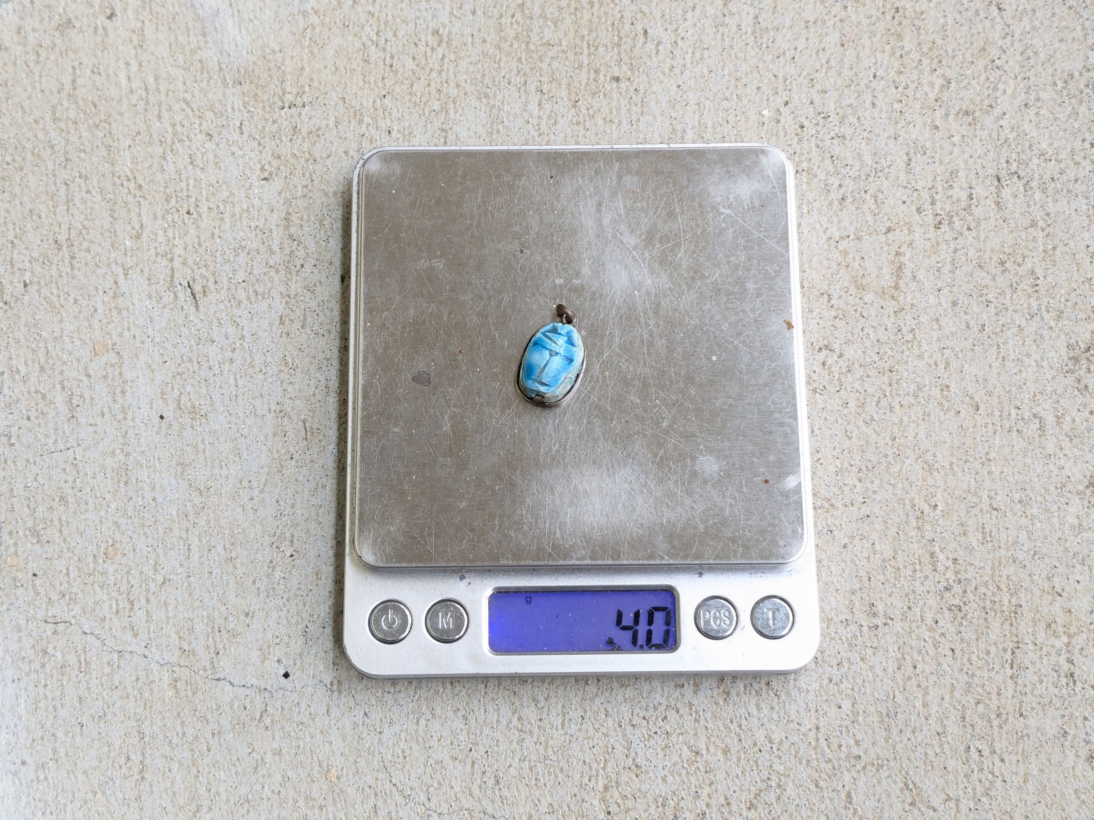 Jewelry × Vintage Scarab Pendant Blue Stone Egypt Kemet Oval Size ONE SIZE - 10 Thumbnail
