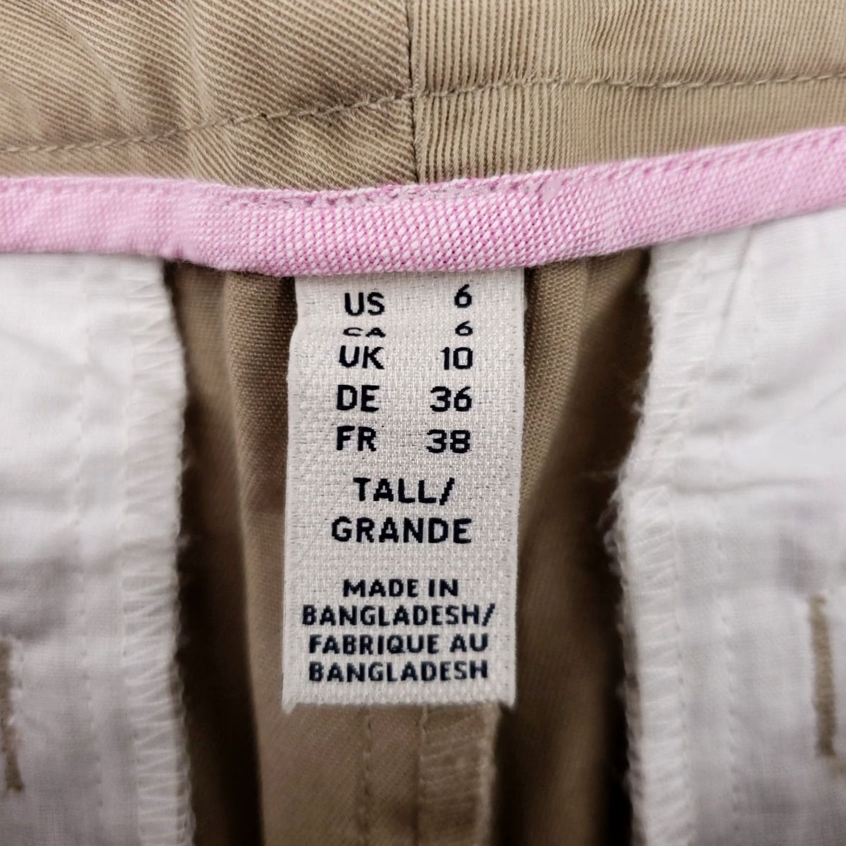Lands' End Lands' End Pants Womens 6 Tall Chino Straight Flat Front Casual Beige Size 28" / US 6 / IT 42 - 4 Thumbnail