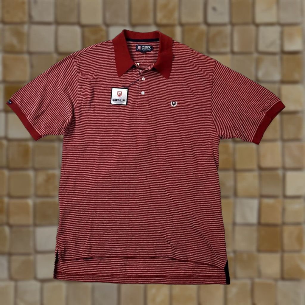 Ralph Lauren VINTAGE Ralph Lauren Polo Shirt Chaps Golf Red Striped XL Mens Short Sleeve Polo Shirt PGA 90s Casual Sports Retro Golf Size US XL / EU 56 / 4 - 1 Thumbnail