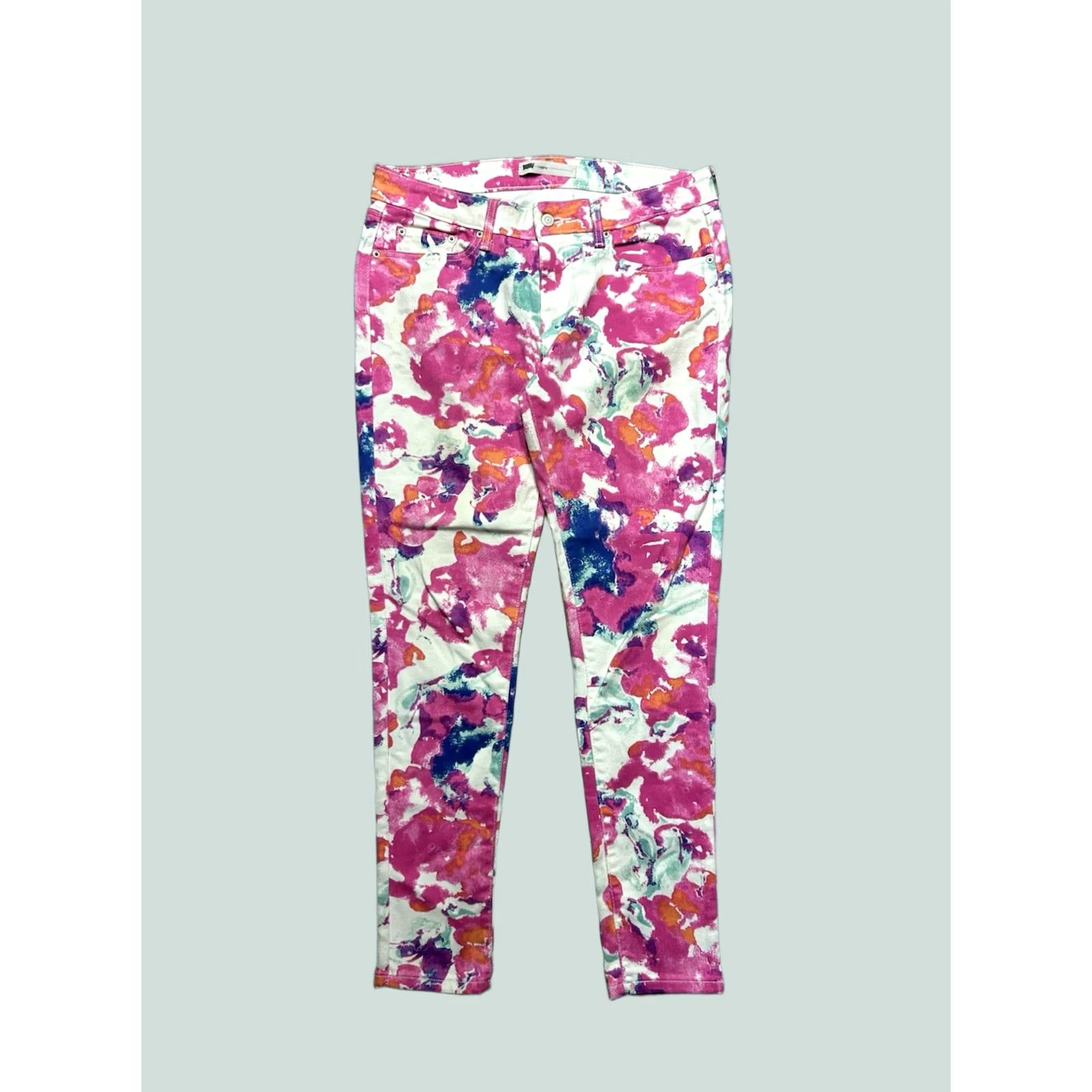 Levi's Levi's Women’s Slim Legging Skinny Stretch Jeans tie dye watercolor 32x30 Jeans Multicolor Slim Womens 32 Tie Dye Stretch Size 24" / US 00 / IT 34 - 1 Thumbnail