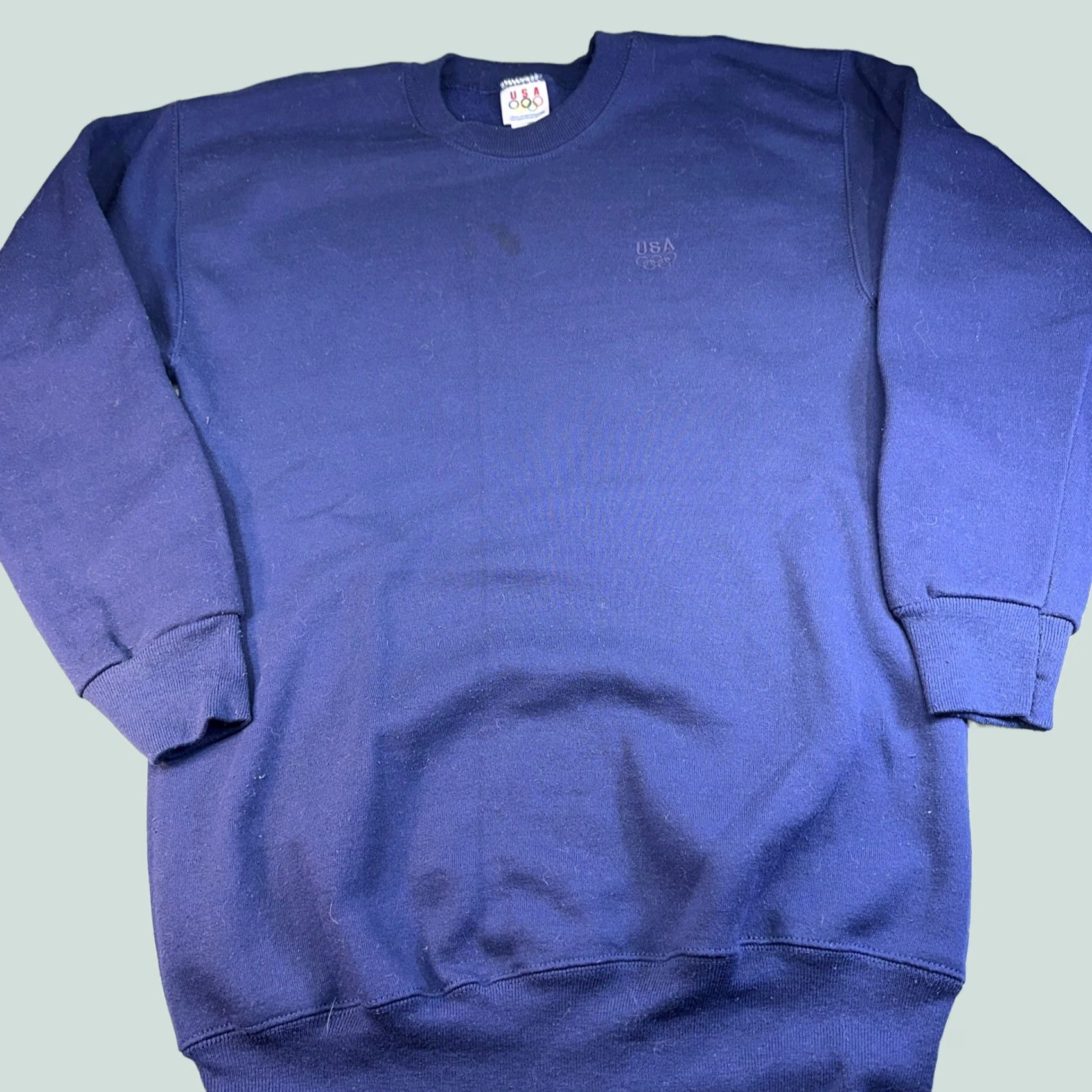 Vintage VINTAGE Usa Crewneck Sweatshirt Men Large L Embroidered USA Gray Navy Blank Pullover 90s / Nostalgia Men Size US L / EU 52-54 / 3 - 1 Thumbnail