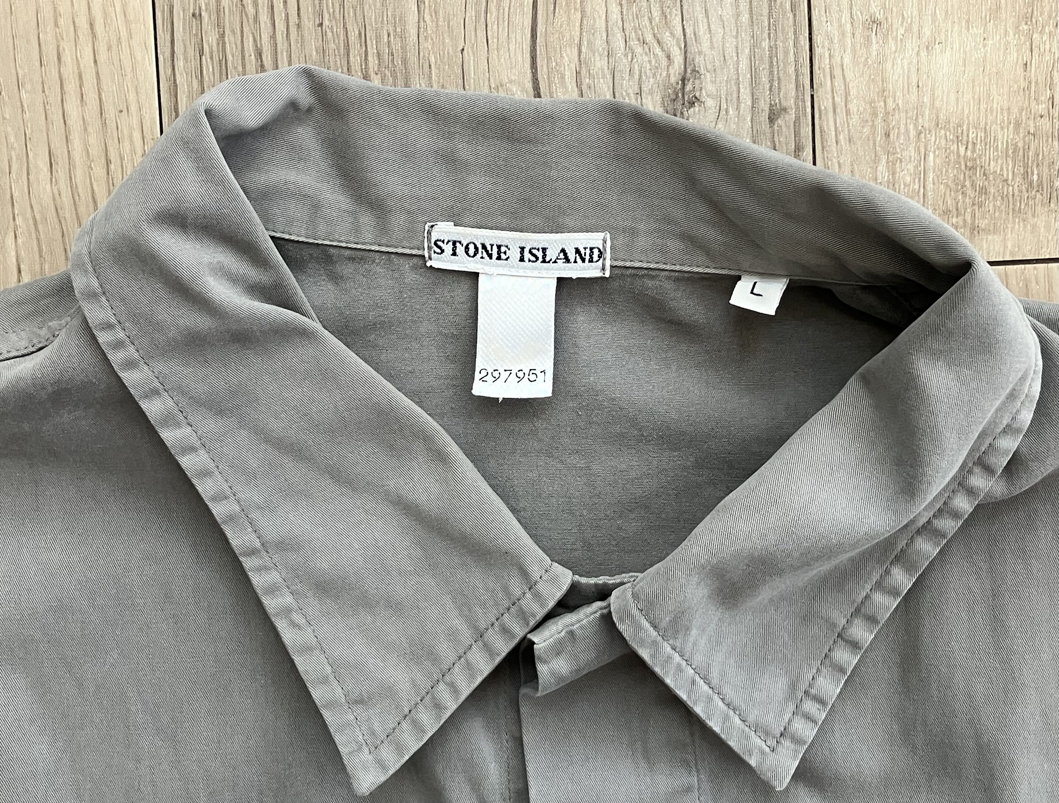 Stone Island Stone Island Vintage Zip Pocket Button Down LS Shirt L Gray Size US L / EU 52-54 / 3 - 8 Thumbnail