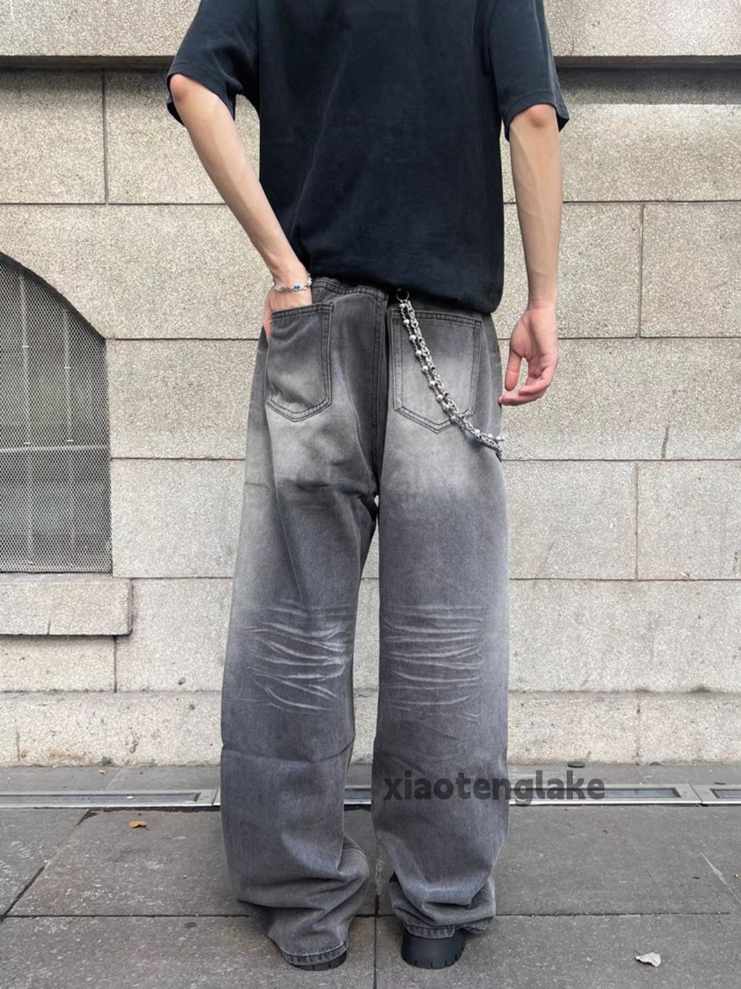 Jean × Vintage washed faded loose baggy yuppie cleanfit jeans Size US 30 / EU 46 - 4 Thumbnail