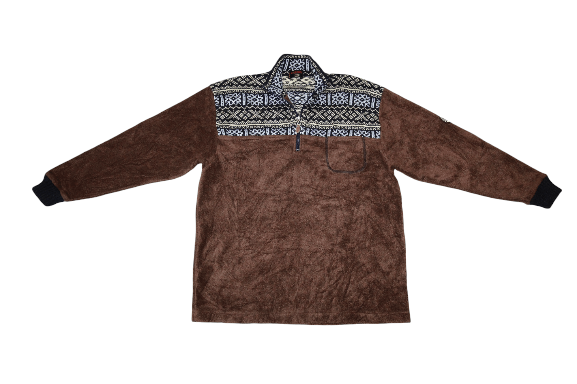 Japanese Brand VTG McGregor 1/3 zip navajo knitted trim pullover fleece Size US L / EU 52-54 / 3 - 4 Thumbnail