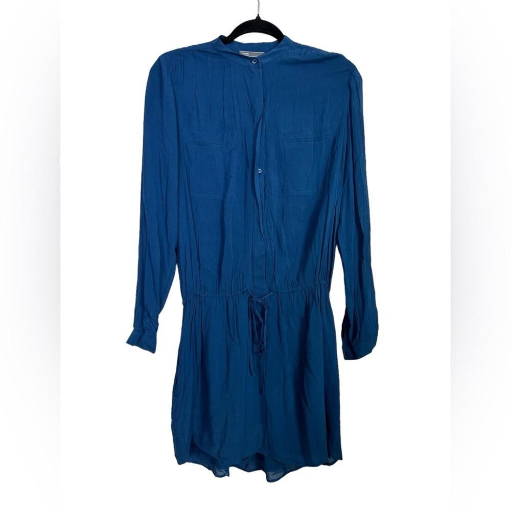 Vince Vince. I Shirred Long Sleeve Sheer Dress Blue XS Size XS / US 0-2 / IT 36-38 - 2 Thumbnail