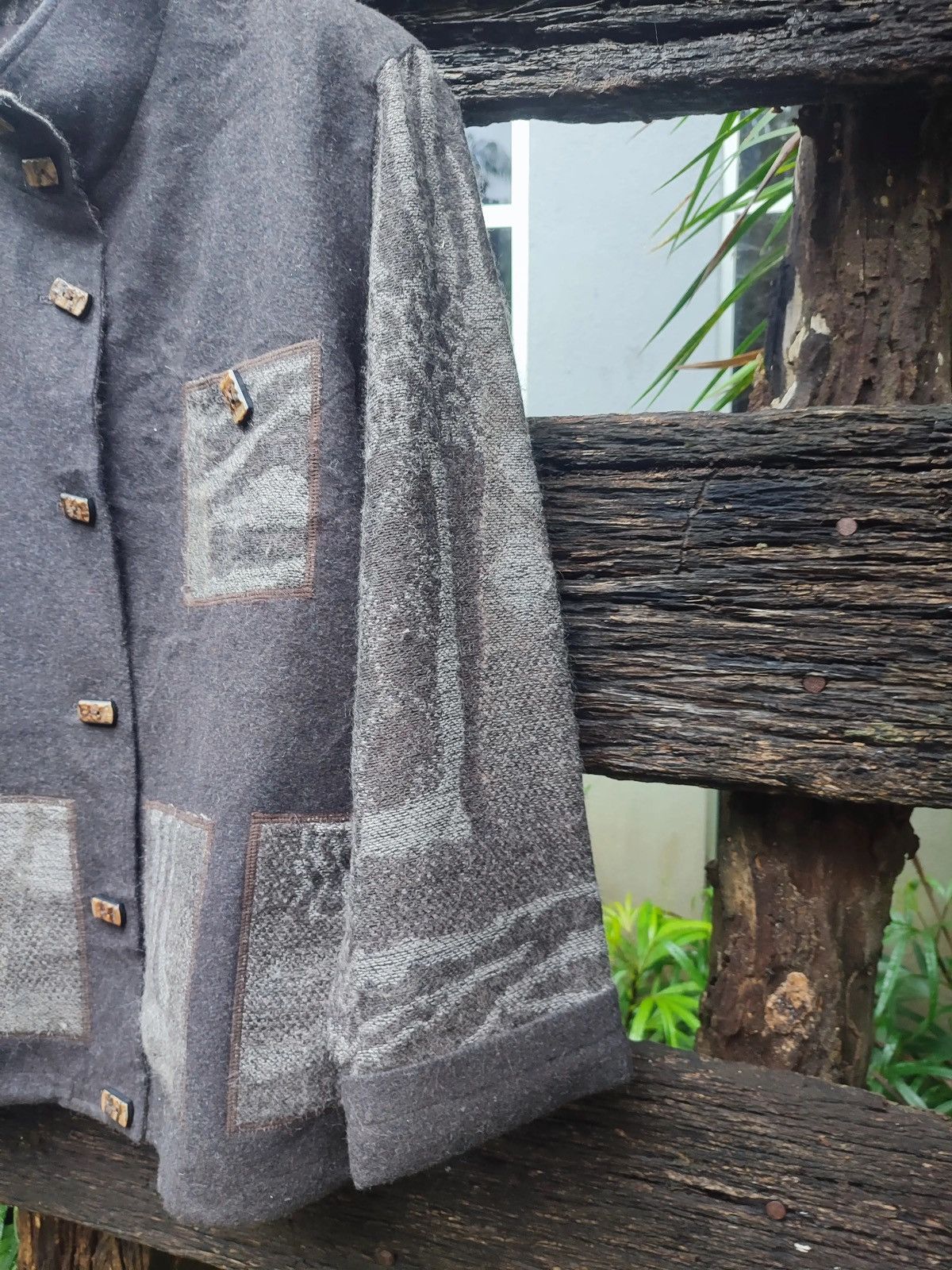 Japanese Brand Trois Onze Cinq Patchwork Wool Jacket – Made in Japan Size M / US 6-8 / IT 42-44 - 4 Thumbnail