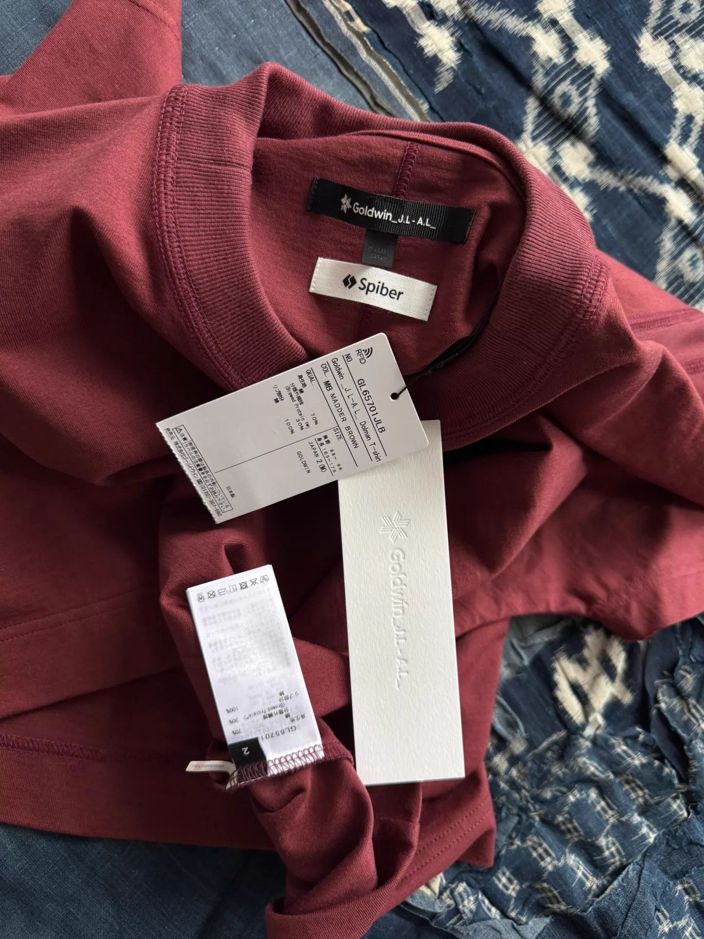 Goldwin GOLDWIN 25aw x Jlal Dolman Tee plant fiber red 2 Size M / US 6-8 / IT 42-44 - 9 Thumbnail