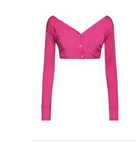 image of Jacquemus Cropped Button Fastening Cardigan Size 8 in Pink, Women's