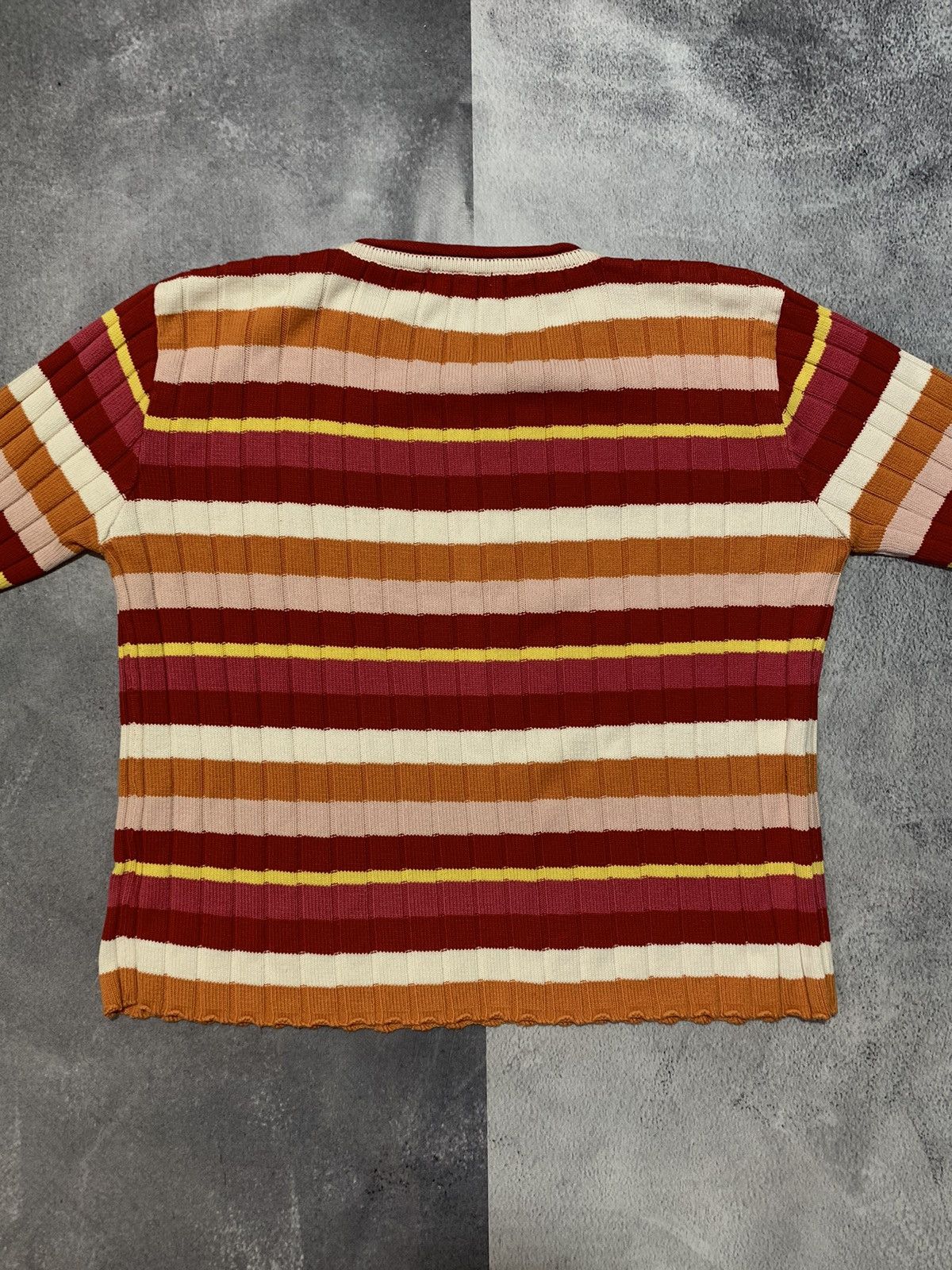 Japanese Brand × Vintage Vintage Y2K striped sweater streetwear style size M Size M / US 6-8 / IT 42-44 - 6 Thumbnail