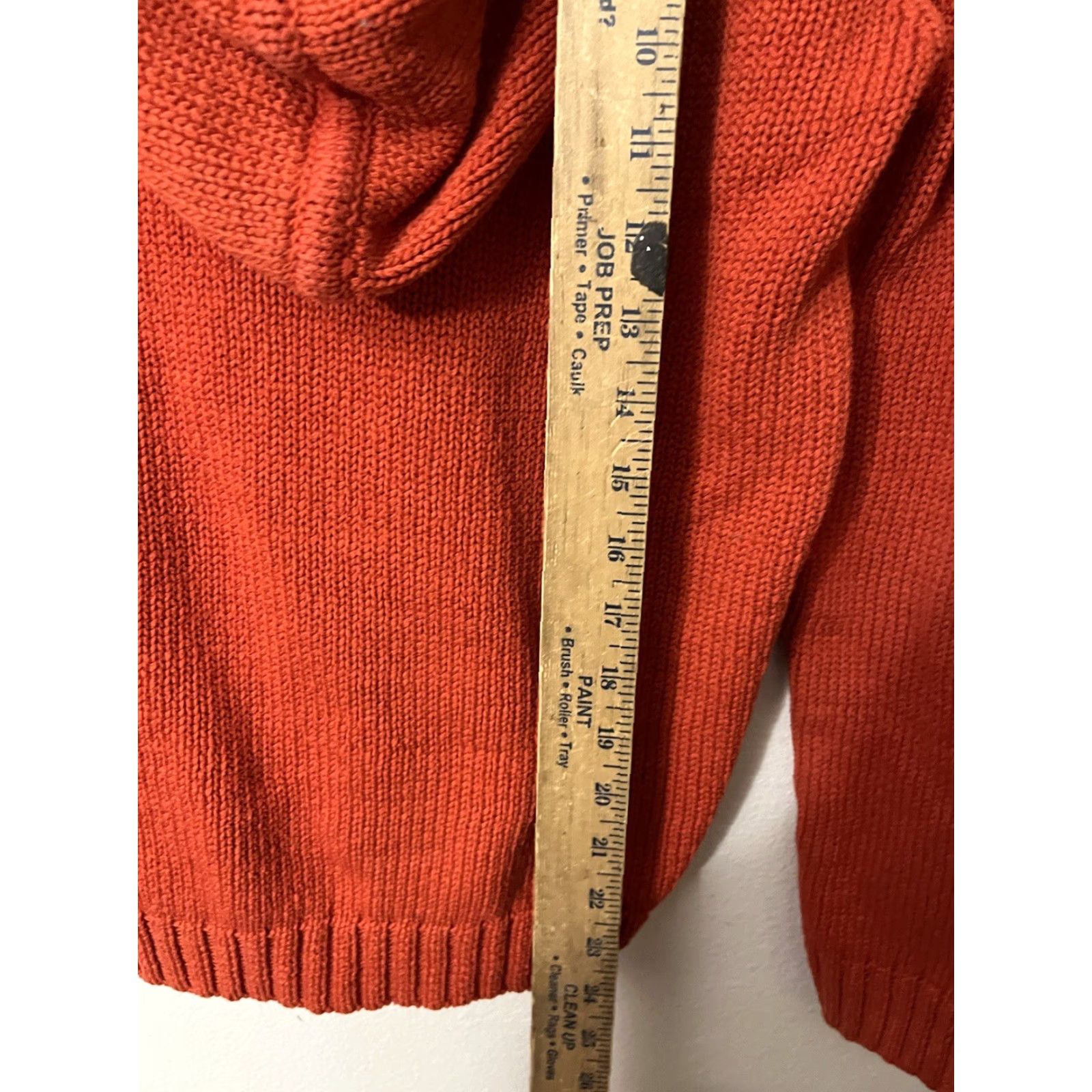 Talbots Talbots Women's Sweater Pullover Hoodie Orange M Cotton Knit V-Neck Bohemian Classic Size M / US 6-8 / IT 42-44 - 4 Thumbnail