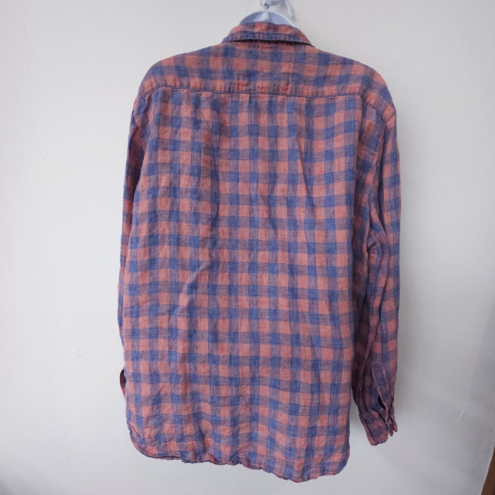 Frank & Eileen Frank & Eileen Shirt Casual Womens Button-Up Linen Check Coastal Lux Large Multicolor Breathable Lightweight Relaxed 90s? Size L / US 10 / IT 46 - 3 Thumbnail