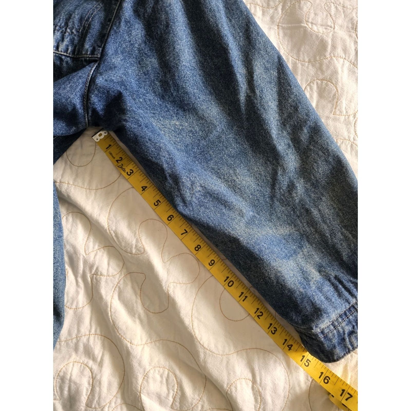 Vintage VINTAGE Denim Chore Coat Womens Large M/L Blue 1990s Made in Italy Cotton WoodToggle Look Androgyny Coat Size M / US 6-8 / IT 42-44 - 6 Thumbnail