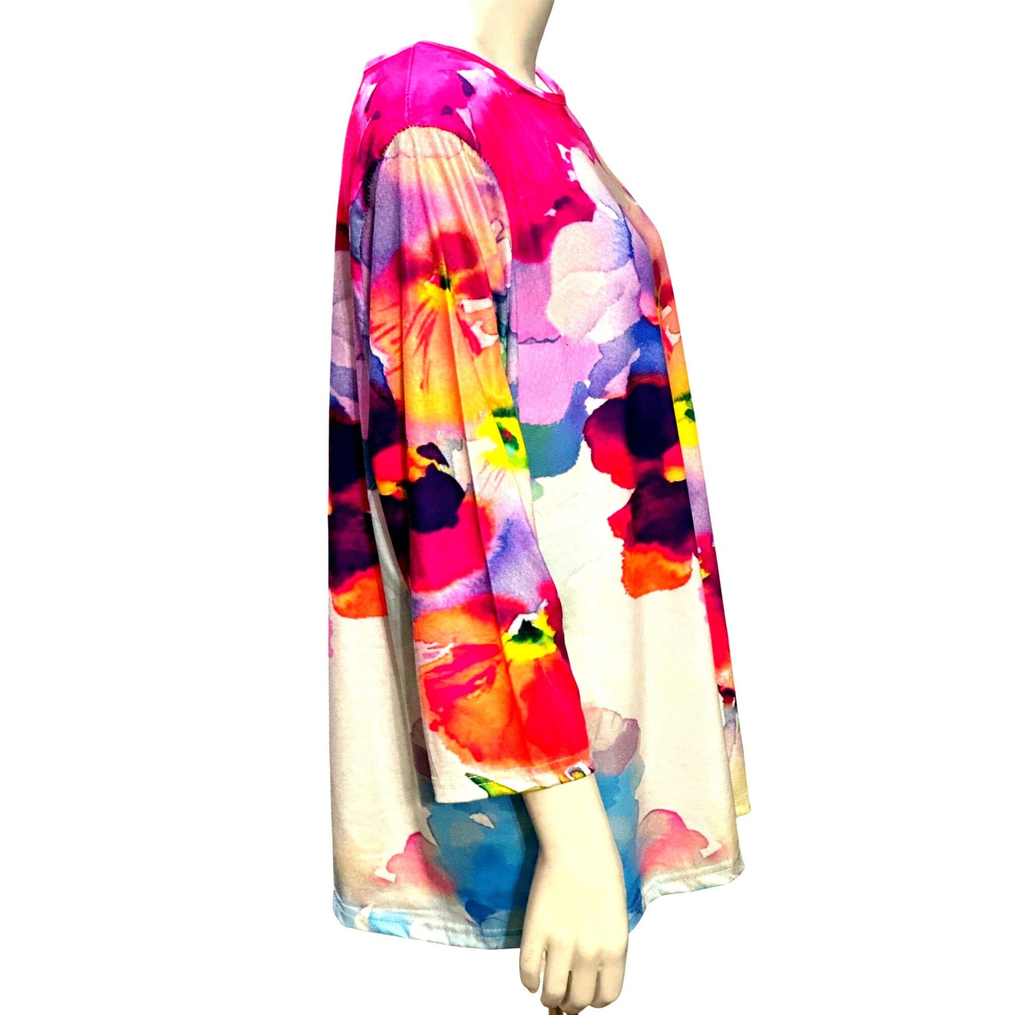 Other CCC Floral Pullover Watercolor Art Long Sleeve Blouse Classi Size L / US 10 / IT 46 - 4 Thumbnail