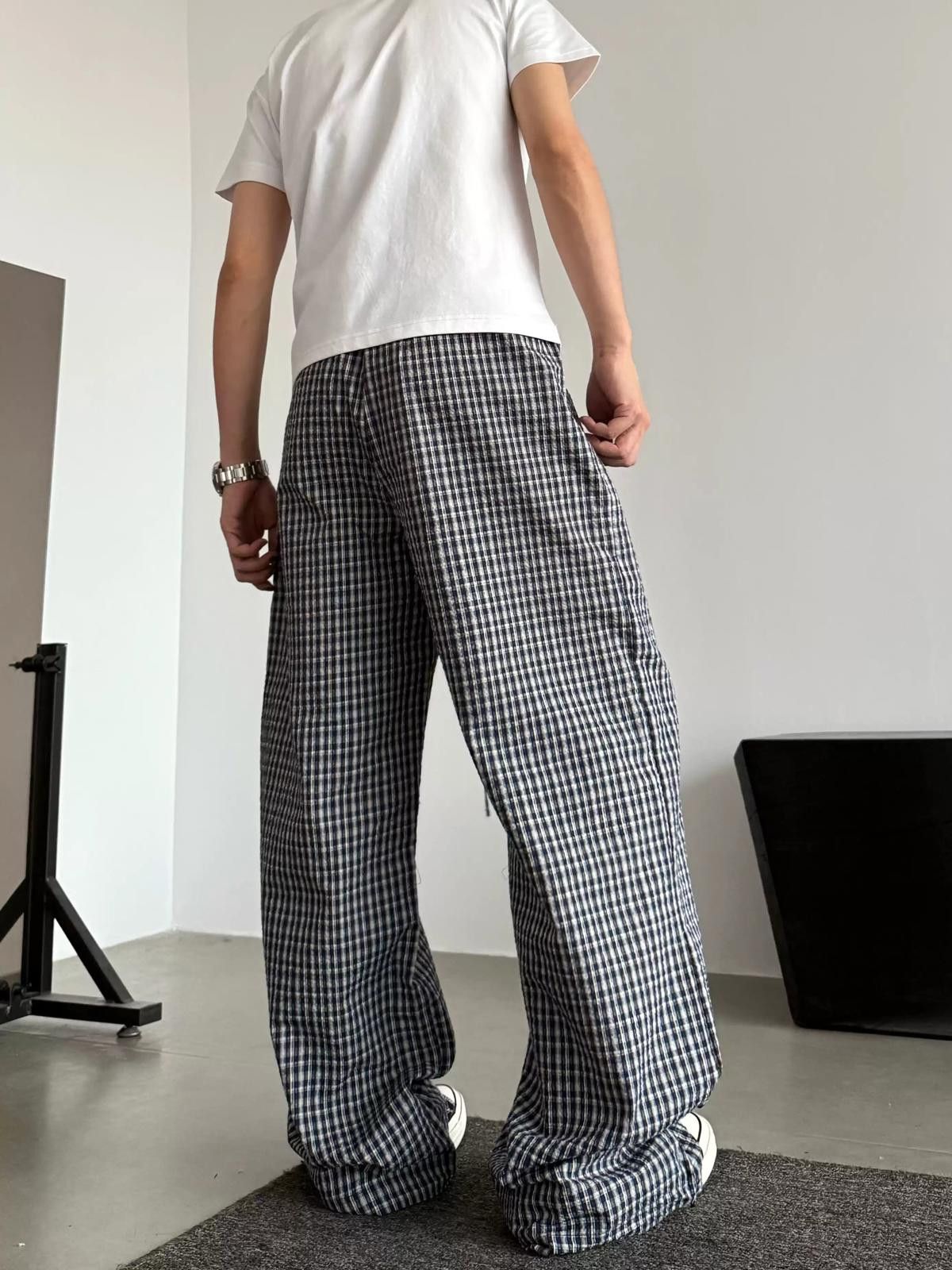 Vintage Plaid Loose Wide Leg Trousers Size US 30 / EU 46 - 3 Thumbnail