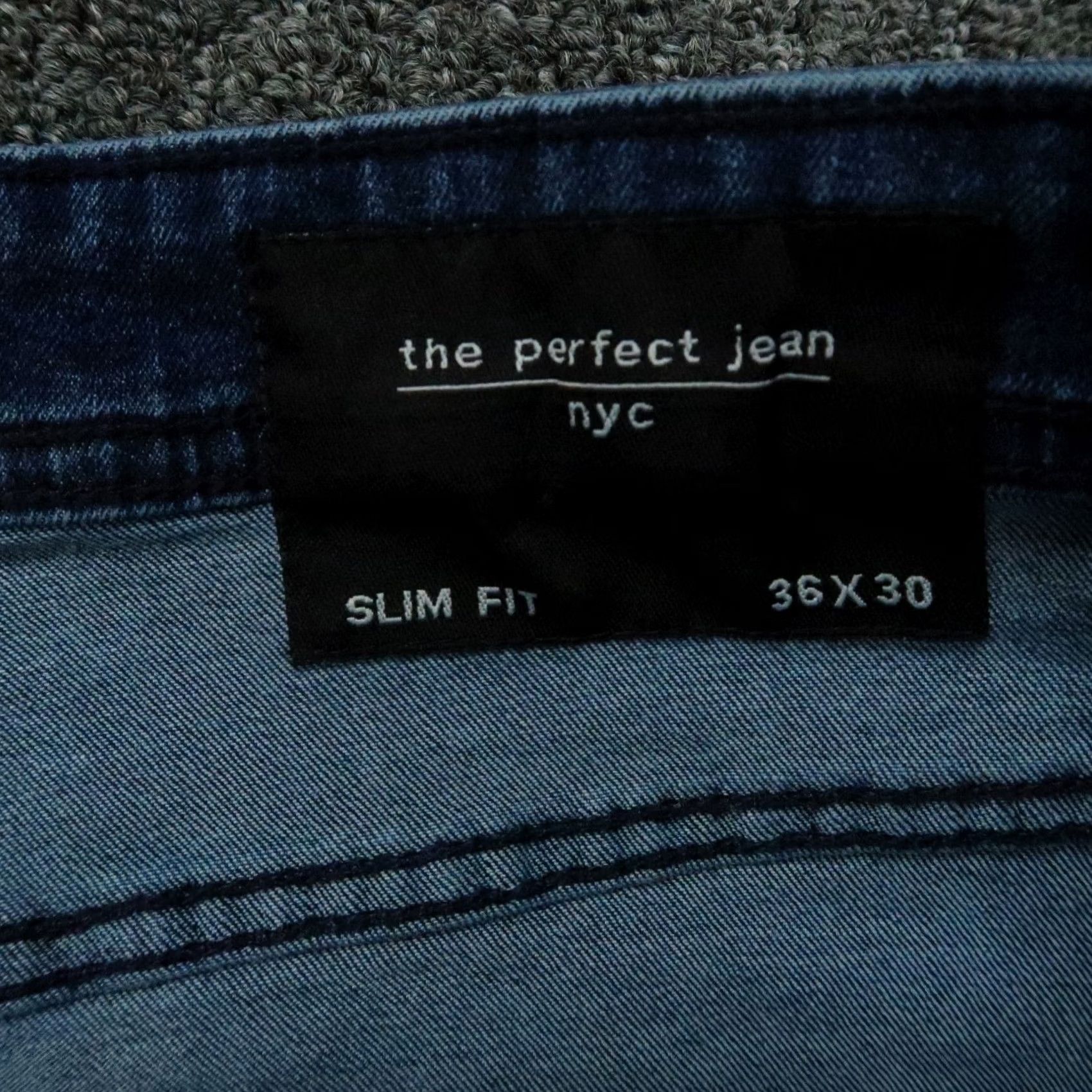 Vintage The Perfect Jean Jeans Men 36x25 Blue Slim Fit 5-Pocket Denim Straight Stretch Jeans Size US 36 / EU 52 - 3 Thumbnail