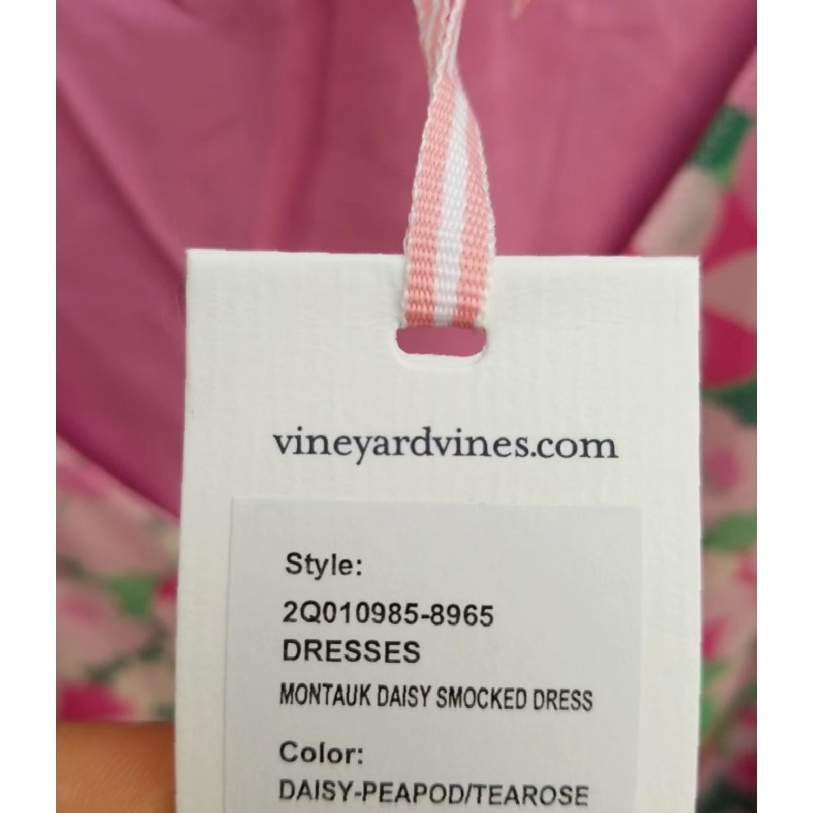 Vineyard Vines Vineyard Vines Mini Dress Slveless V-Neck Daisy Print Pink Xxs Smocked Short Women Size XXS / US 00 / IT 34 - 3 Thumbnail