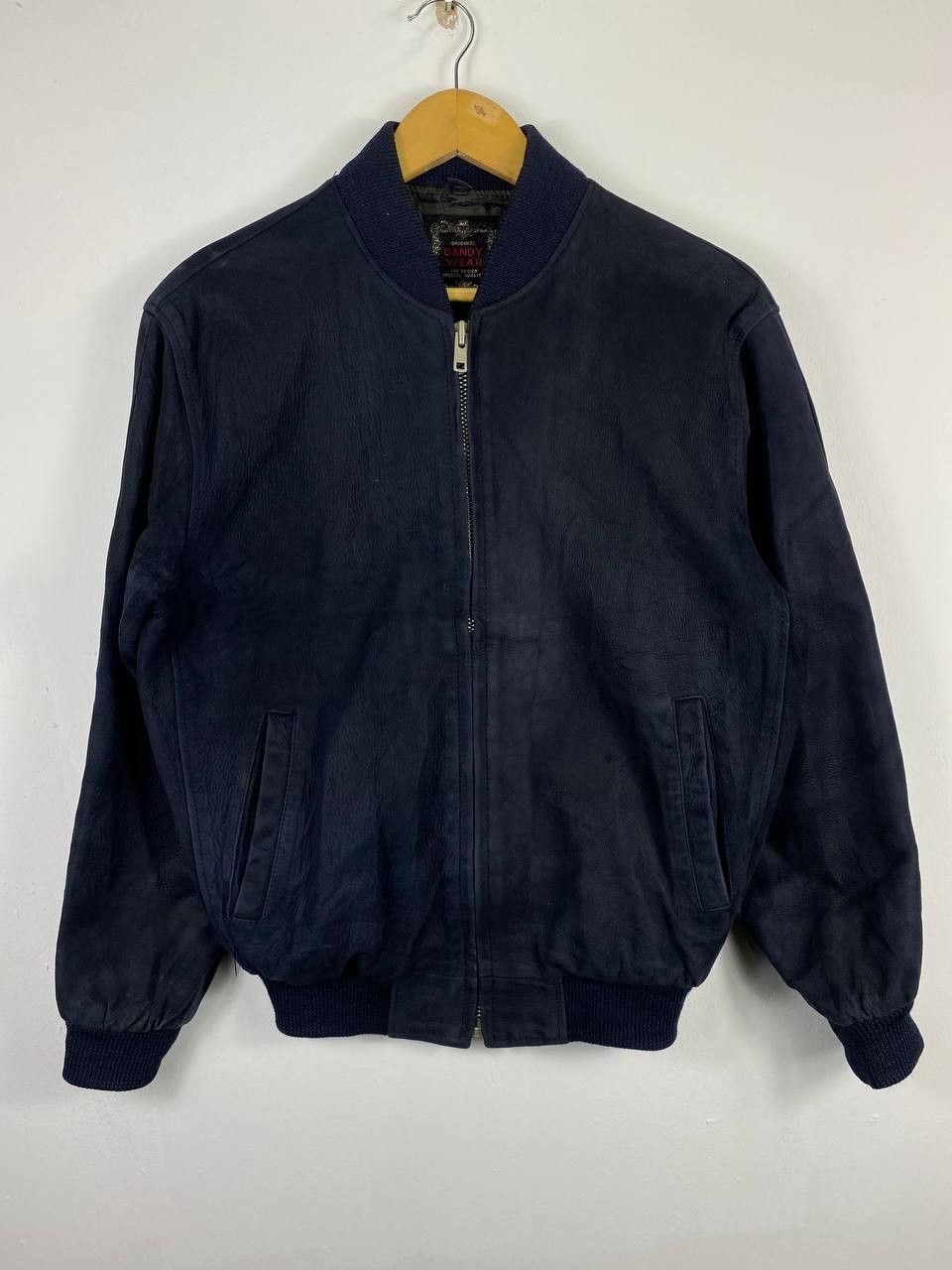 vintage japanese brand bomber leather jacket nice design