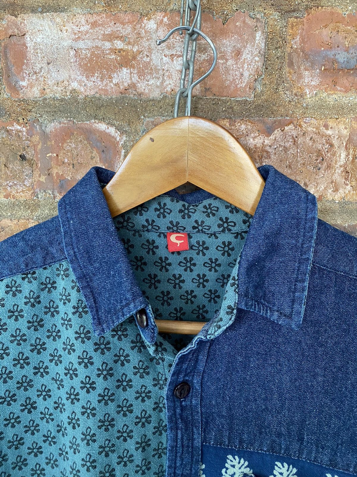 Japanese Brand CAmina Japan Patchwork shirt indigo Size US S / EU 44-46 / 1 - 6 Thumbnail