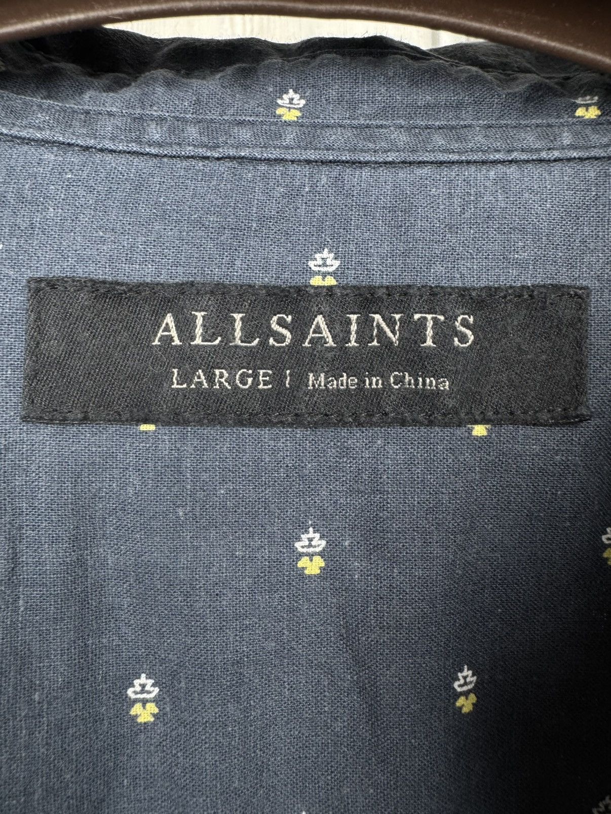 Allsaints Allsaints Casual Shirt Blue Alnico Long Sleeve Linen Cotton Size US L / EU 52-54 / 3 - 9 Thumbnail