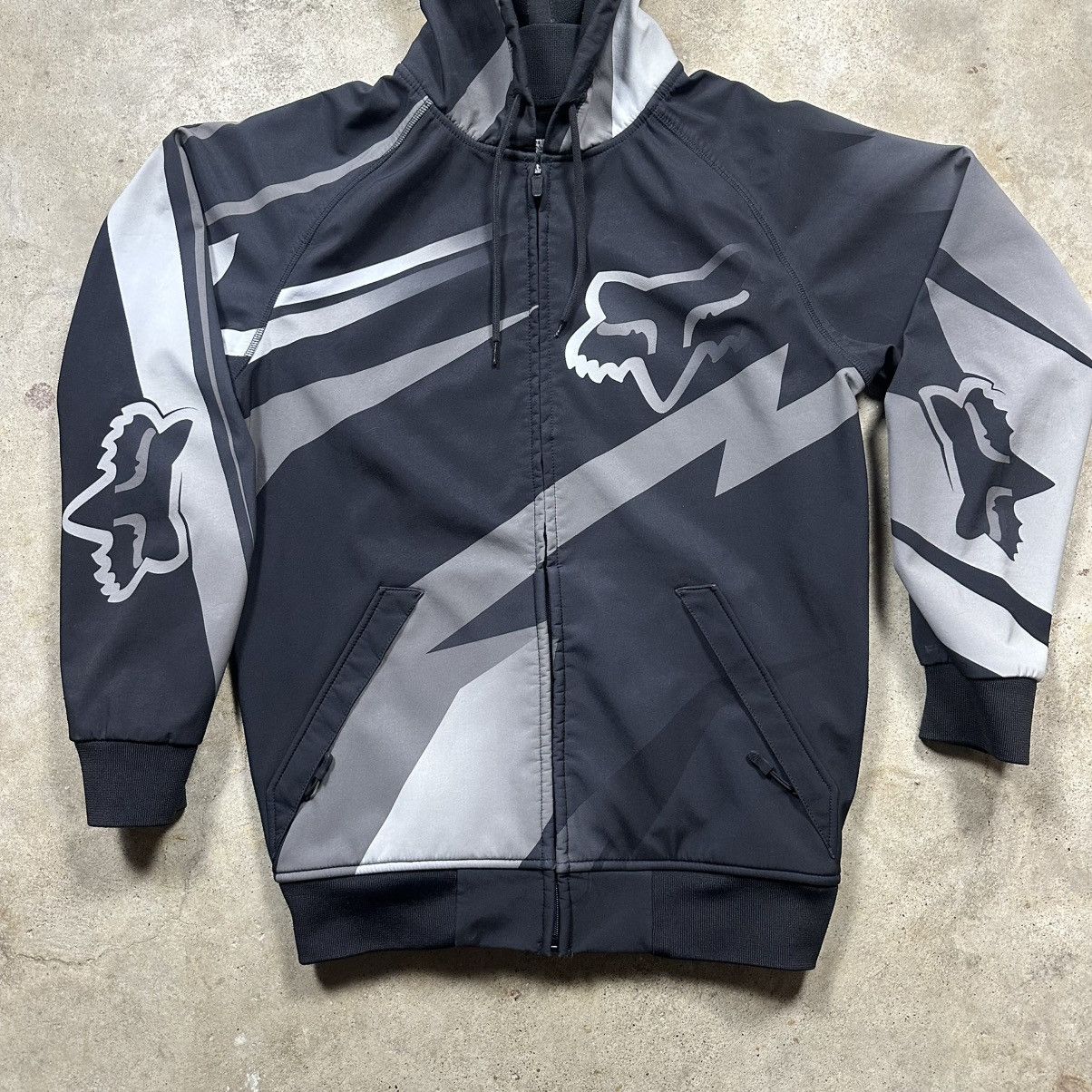 Fox Racing Vintage Y2K Fox Racing AOP Tech Zip Up Hoodie Size M Size US M / EU 48-50 / 2 - 7 Thumbnail