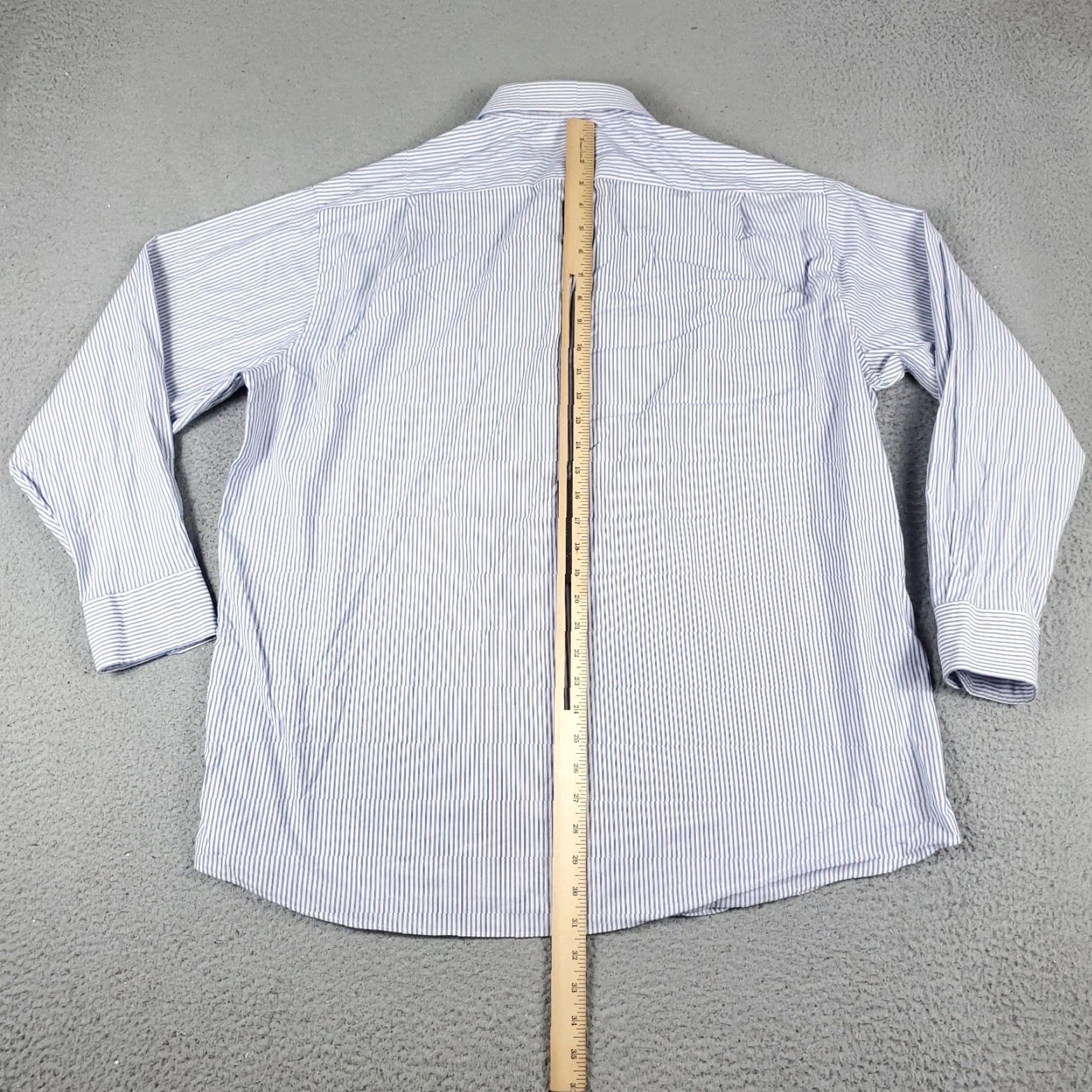 Tommy Hilfiger Tommy Hilfiger Shirt Mens XL White Blue Striped Button Up Long Sleeve Casual Business Formal Regular Fit Blue Mens XL Button-Up Shirt Size US XL / EU 56 / 4 - 3 Thumbnail