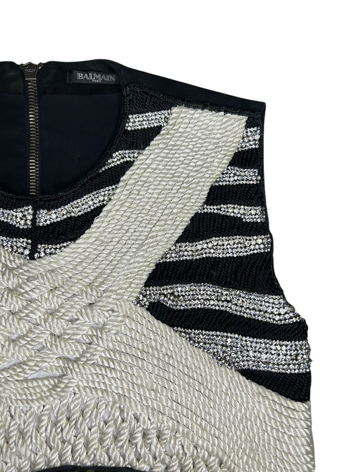 Balmain Fall 14 Demi-Couture Embellished Suede Top Size S / US 4 / IT 40 - 5 Thumbnail