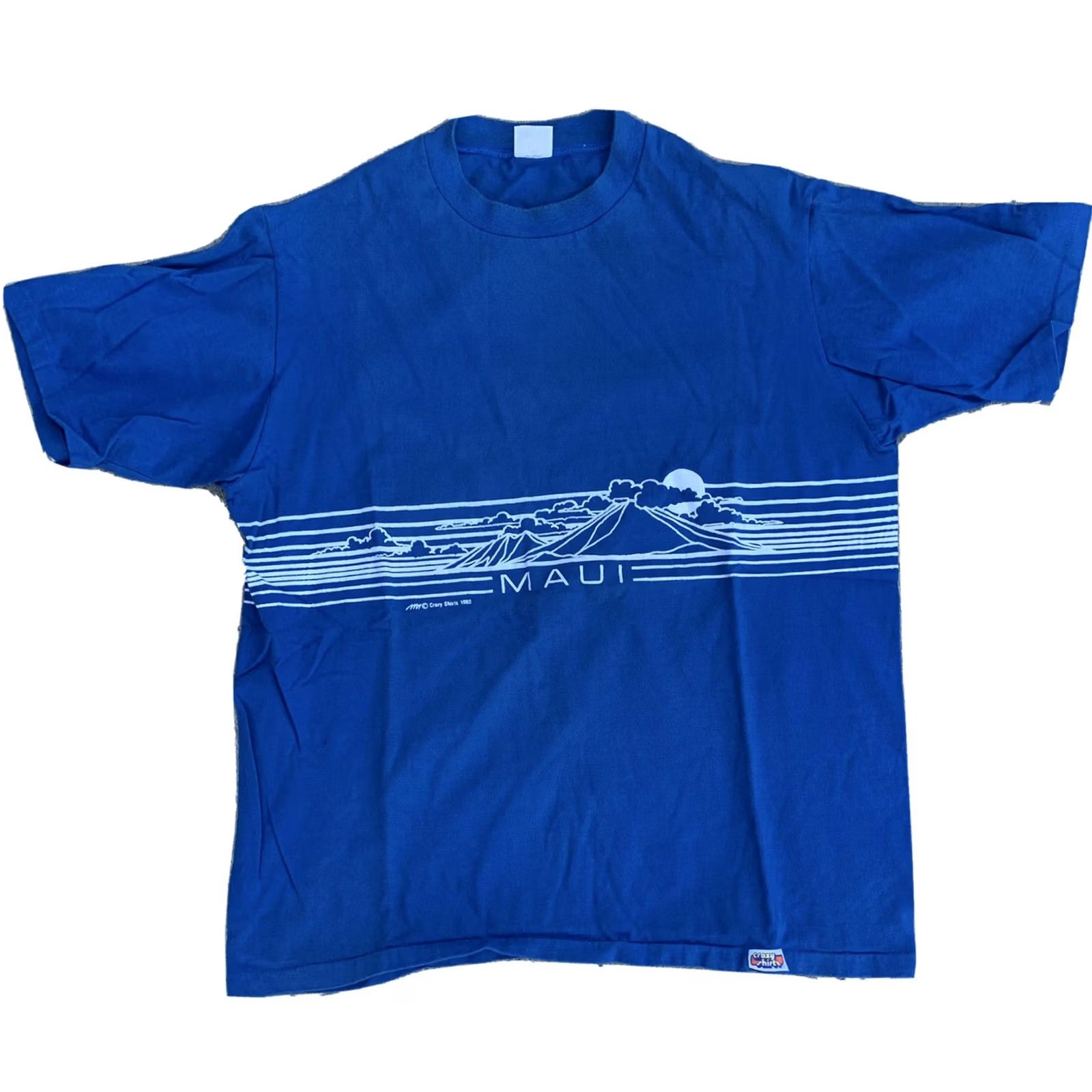 Vintage VINTAGE Crazy Shirts MAUI T-Shirt Hawaii 80s Blue X-Large XL Adult Size US XL / EU 56 / 4 - 6 Thumbnail