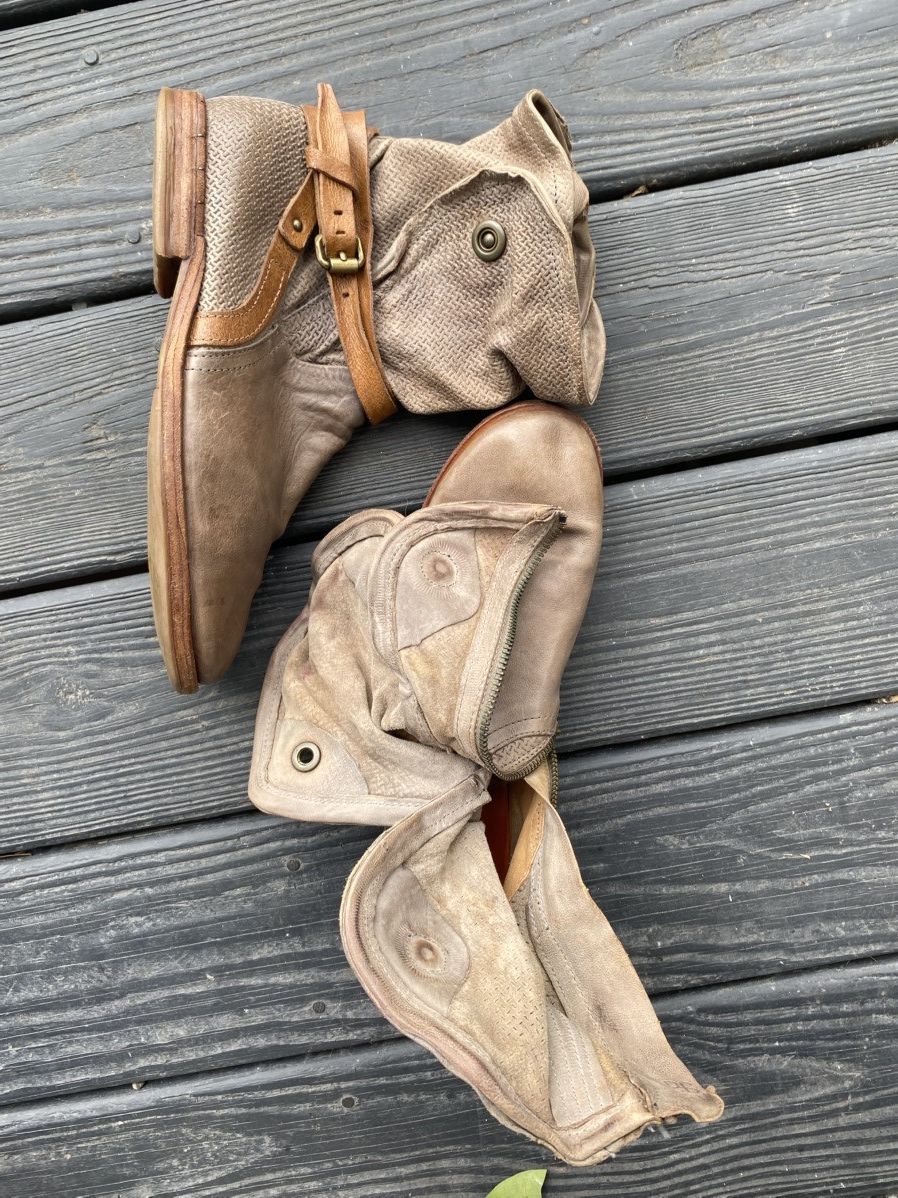 A.S.98 INSANE DISTRESSED ZIP/SNAP/STRAP BOHO 42 size AS98 BOOTS Size US 9 / EU 42 - 8 Thumbnail