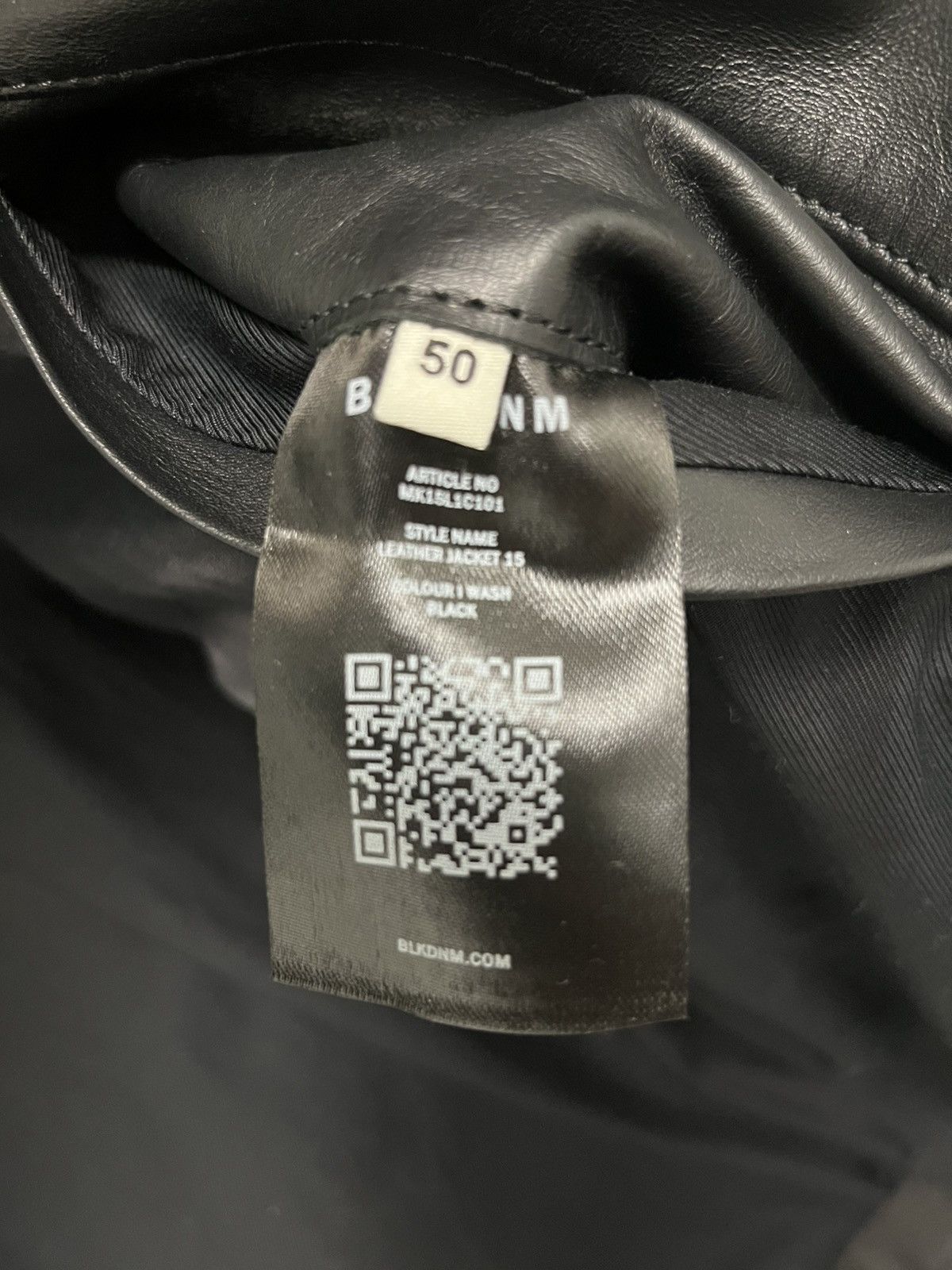 Blk Dnm Leather jacket 15. Biker jacket. Size 50 medium Size US M / EU 48-50 / 2 - 14 Thumbnail