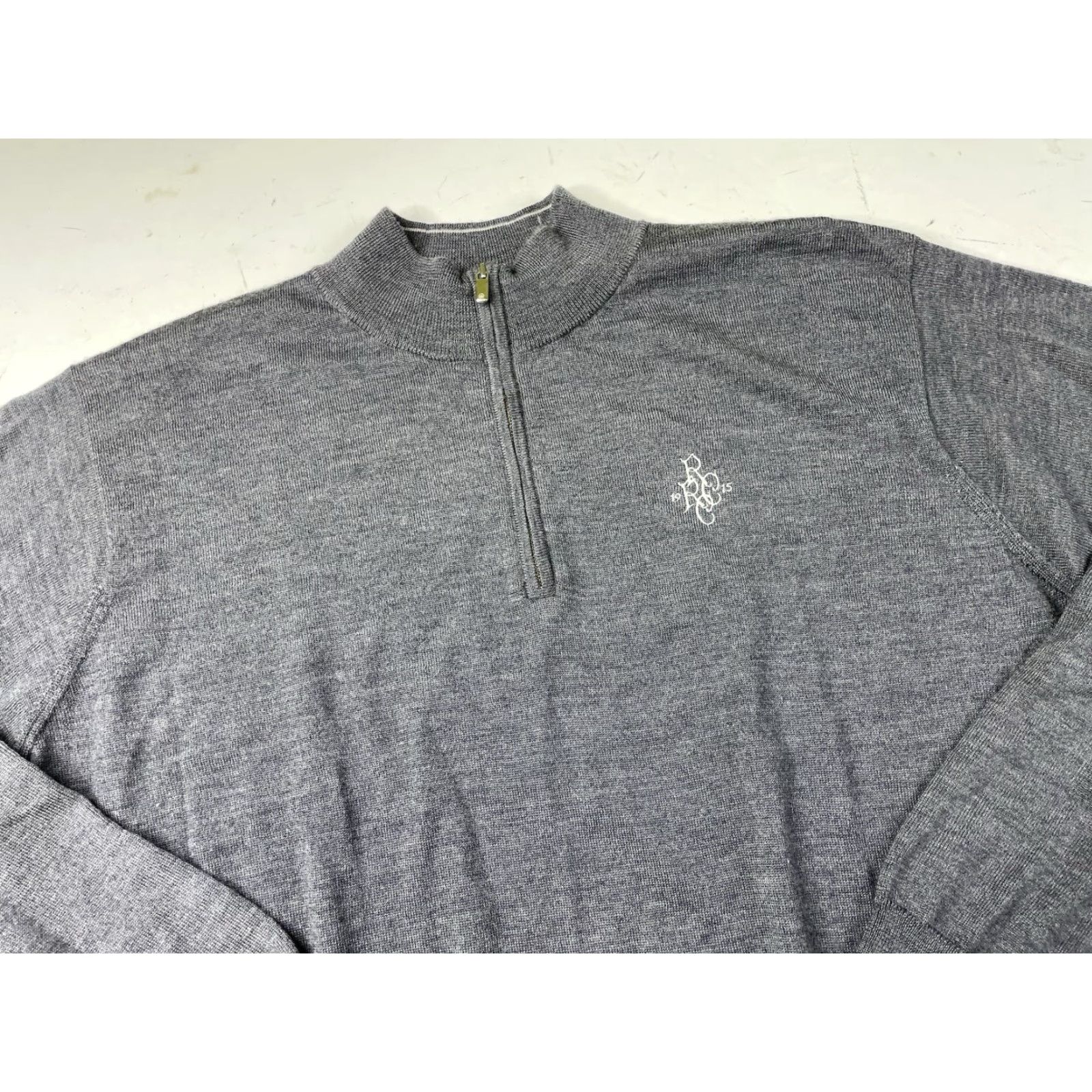 Peter Millar Peter Millar Sweater 1/4 Zip Gray Merino Wool Lyocell 2XL Regular Men Size US XXL / EU 58 / 5 - 2 Thumbnail