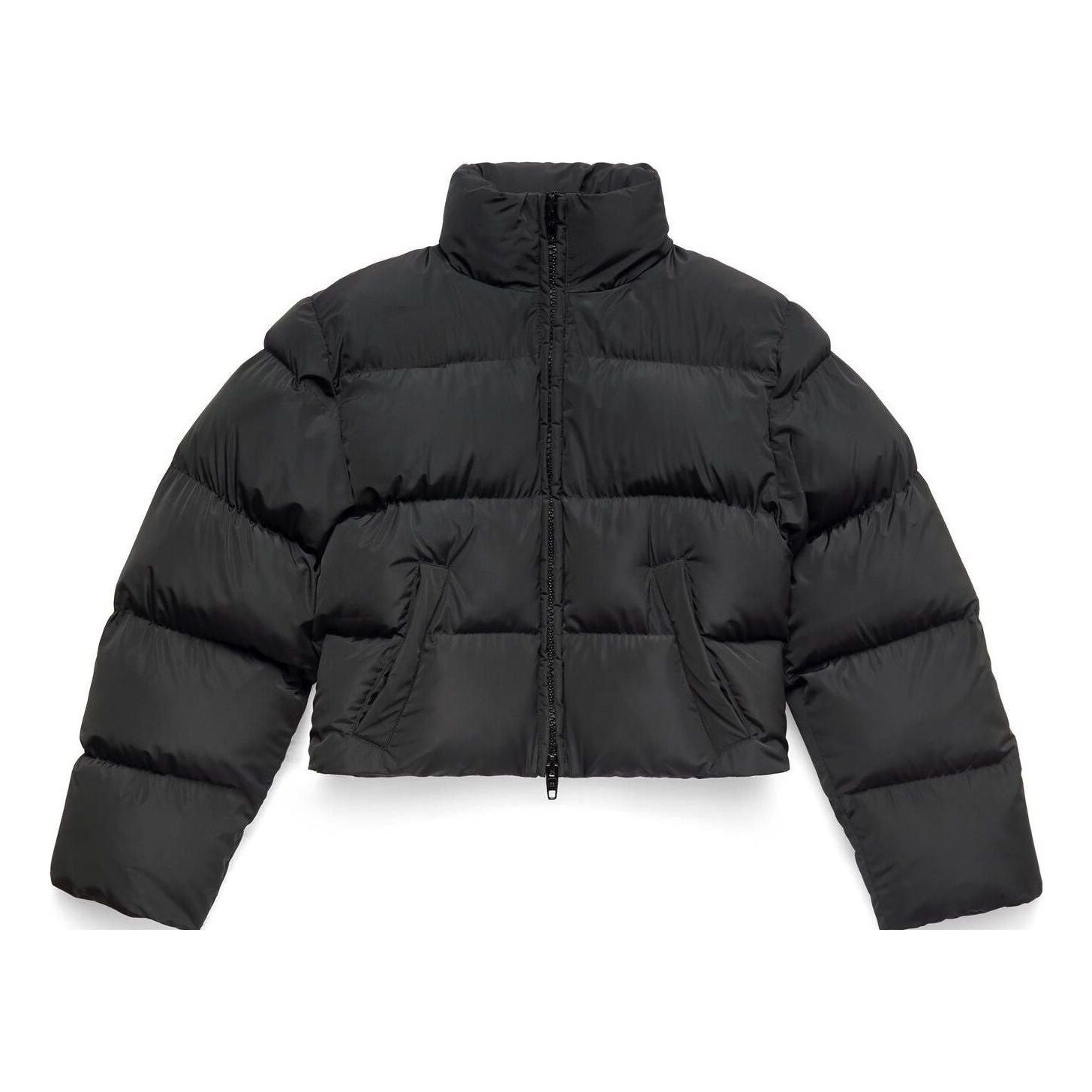 Balenciaga o1mt1gz0325 Shrunk Puffer Jacket in Black Size S / US 4 / IT 40 - 1 Thumbnail