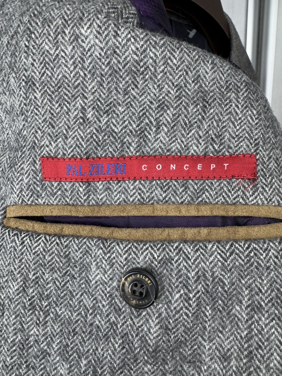Pal Zileri Pal Zileri Concept grey wool cashmere herringbone blazer Size 46R - 10 Thumbnail