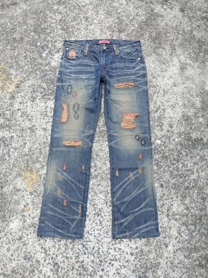Other H Girl Nice Design Distressed Denim Size 32" / US 10 / IT 46 - 1 Thumbnail