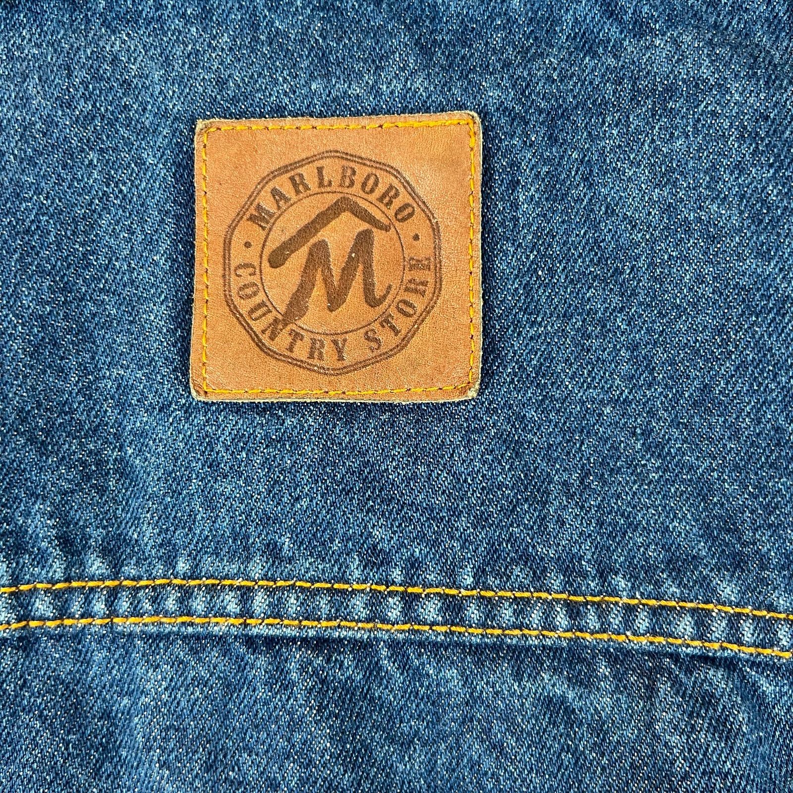 Marlboro Vintage Marlboro Country Store Denim Jacket L Blue Leather Size US L / EU 52-54 / 3 - 4 Thumbnail