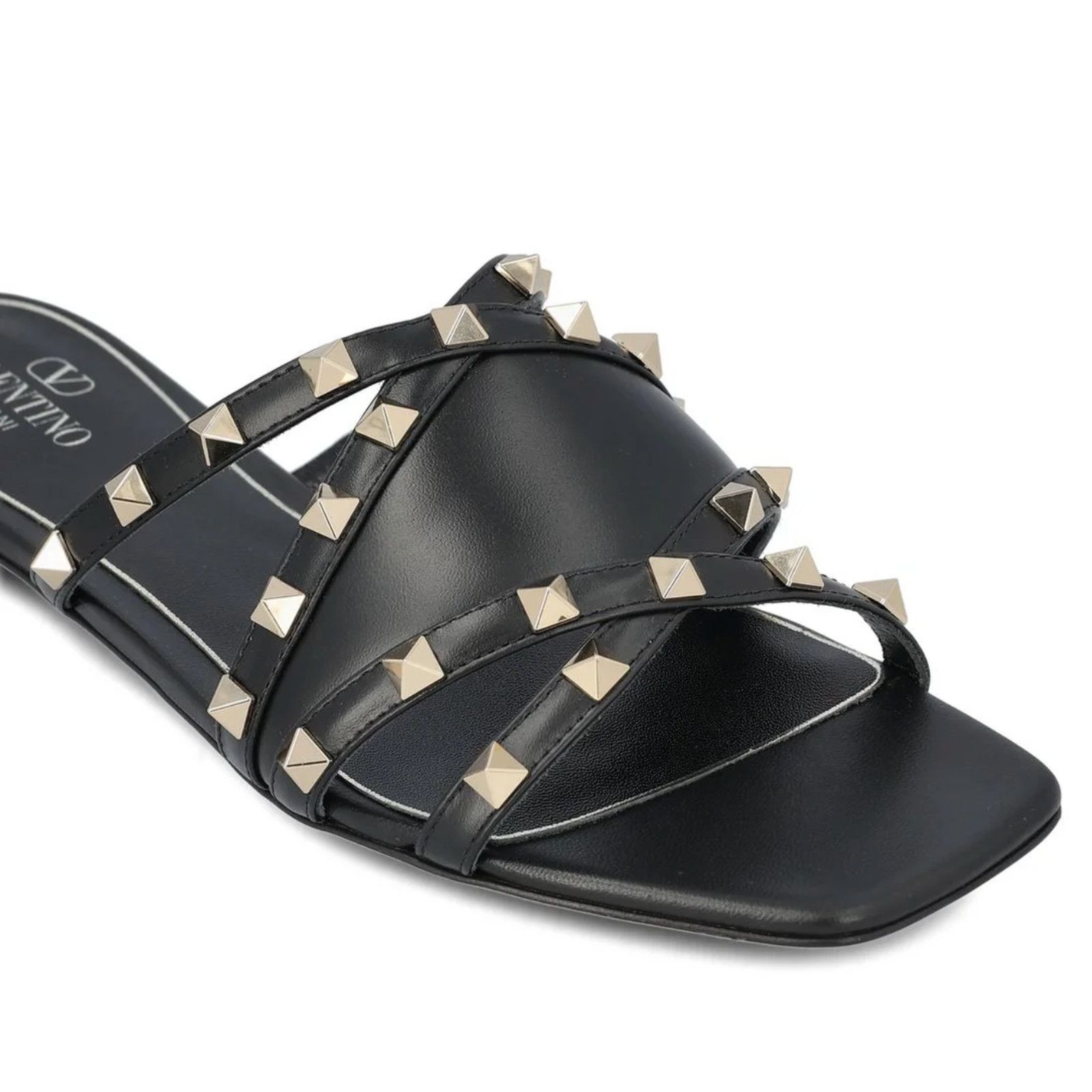 Valentino Valentino Rockstud Crisscross Strap Leather Black Slip On Size US 10 / IT 40 - 7 Thumbnail