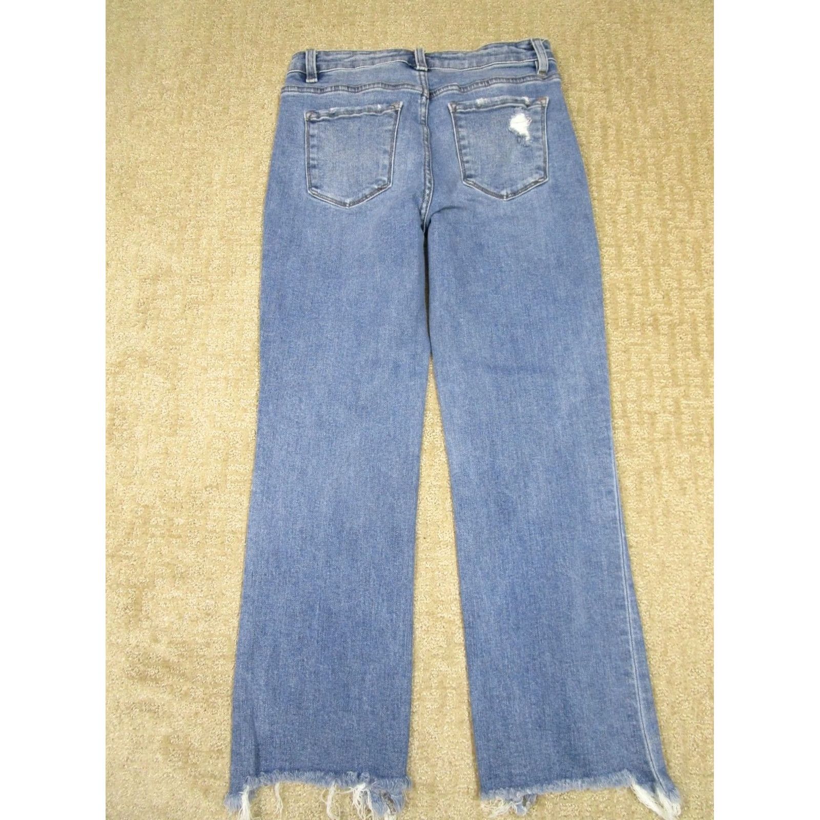 Vintage Flying Monkey Jeans Women 27 Blue High Rise Straight Cropped Distressed Pants Jeans Size 27" / US 4 / IT 40 - 3 Thumbnail
