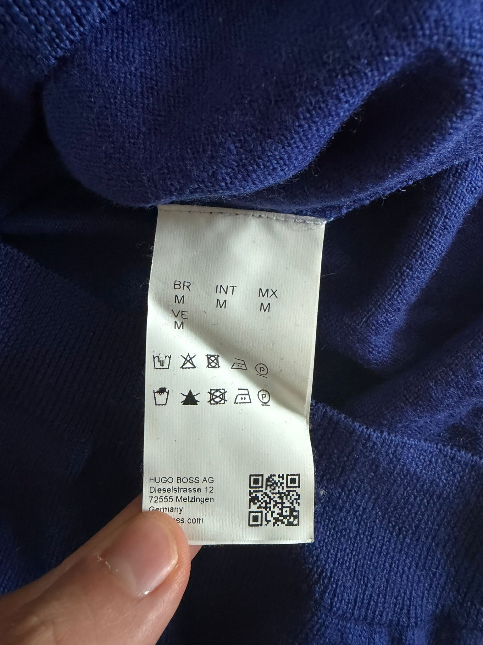 Hugo Boss Hugo Boss Green Label Navy Merino V-Neck Sweater Size M Size US M / EU 48-50 / 2 - 3 Thumbnail