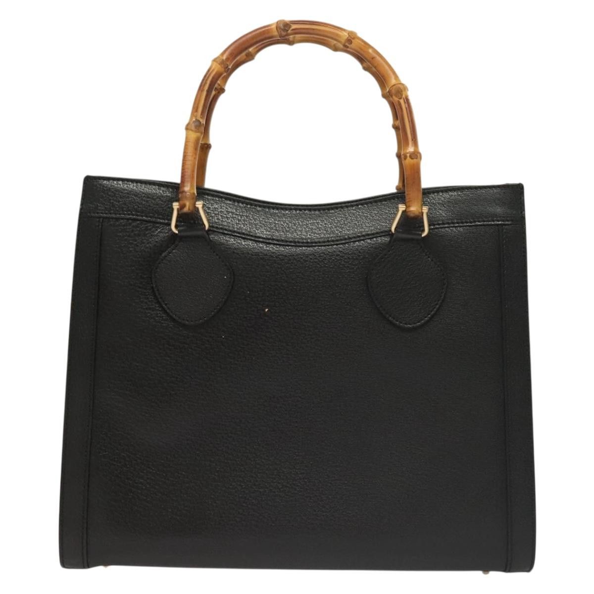 Gucci GUCCI Bamboo Hand Bag Leather Black Gold 002 002 Size ONE SIZE - 3 Thumbnail
