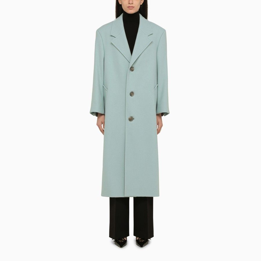 AMI o1d2blof0724 Wool Single-breasted Coat in Aquamarine Size XS / US 0-2 / IT 36-38 - 1 Thumbnail