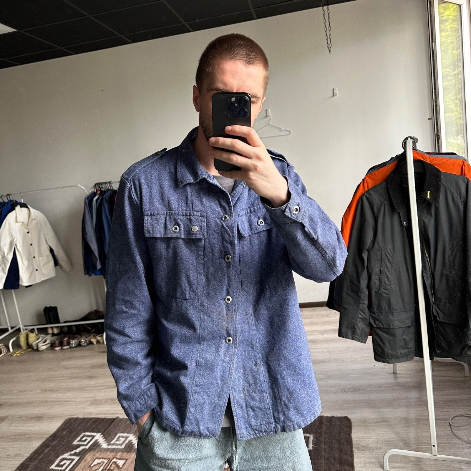 Vintage Vintage 50s French Swiss Workwear Chore Jacket 9347AC Size US XL / EU 56 / 4 - 1 Thumbnail