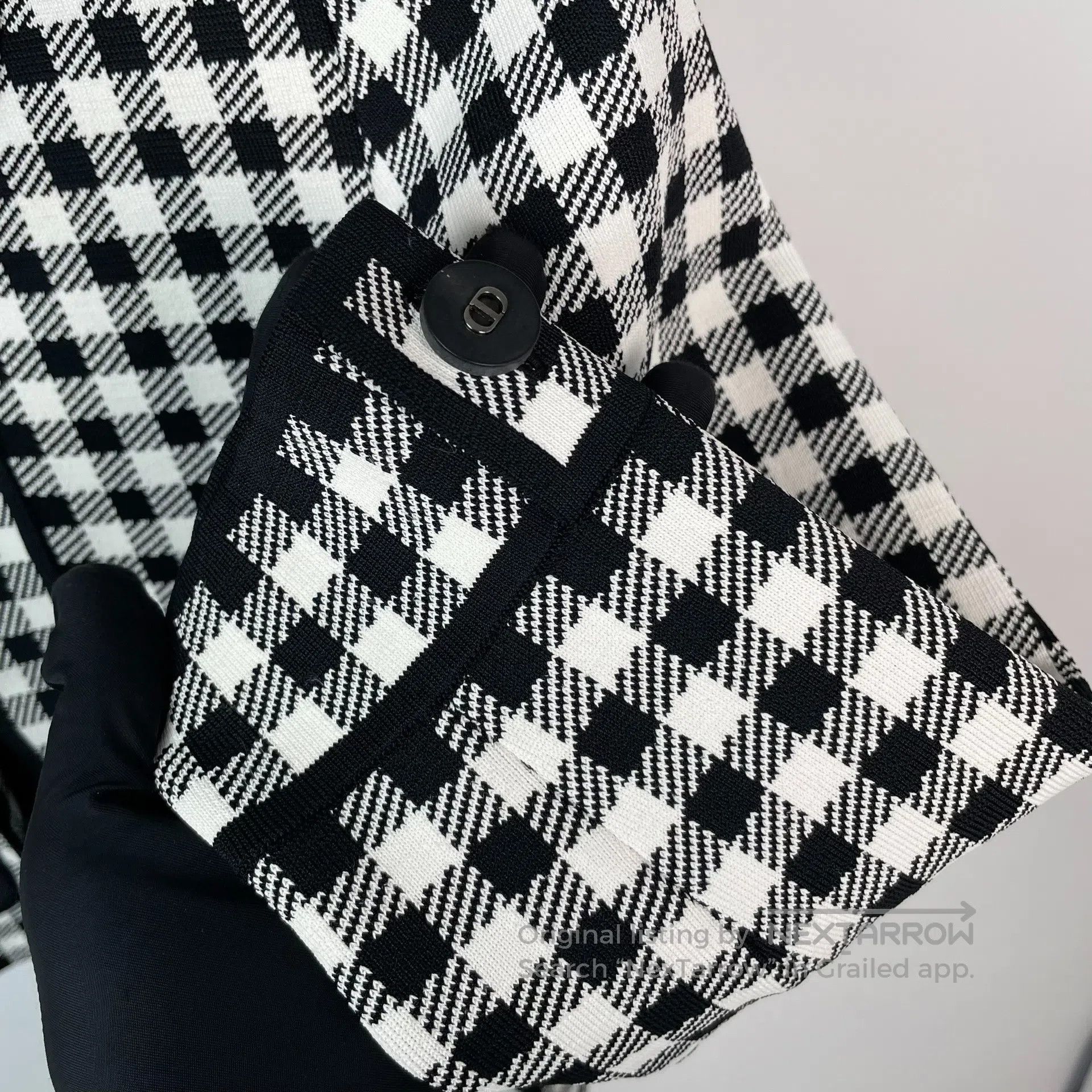 Dior Dior Black and White Houndstooth Pocket Knit Jacket| Size XS / US 0-2 / IT 36-38 - 4 Thumbnail