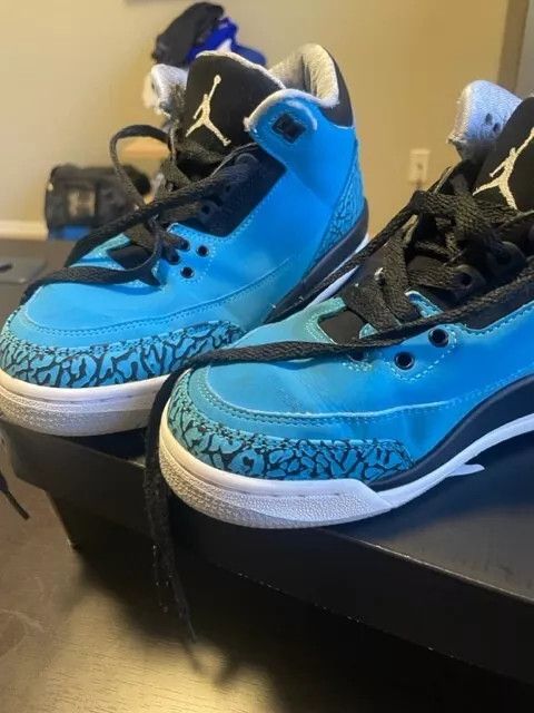 Nike Jordan 3 Retro Powder Blue 2014 Size US 5.5 / EU 38 - 6 Thumbnail
